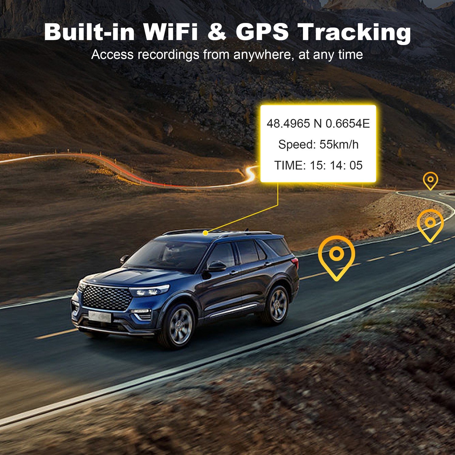 4K Car DVR Dash Cam G-Sensor WiFi Loop Recording Recorder
