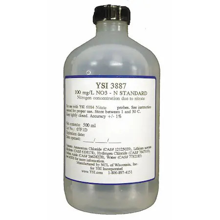 Ysi 3885 Cal Solution, Nitrate, 1 Mg/L, 500 Ml