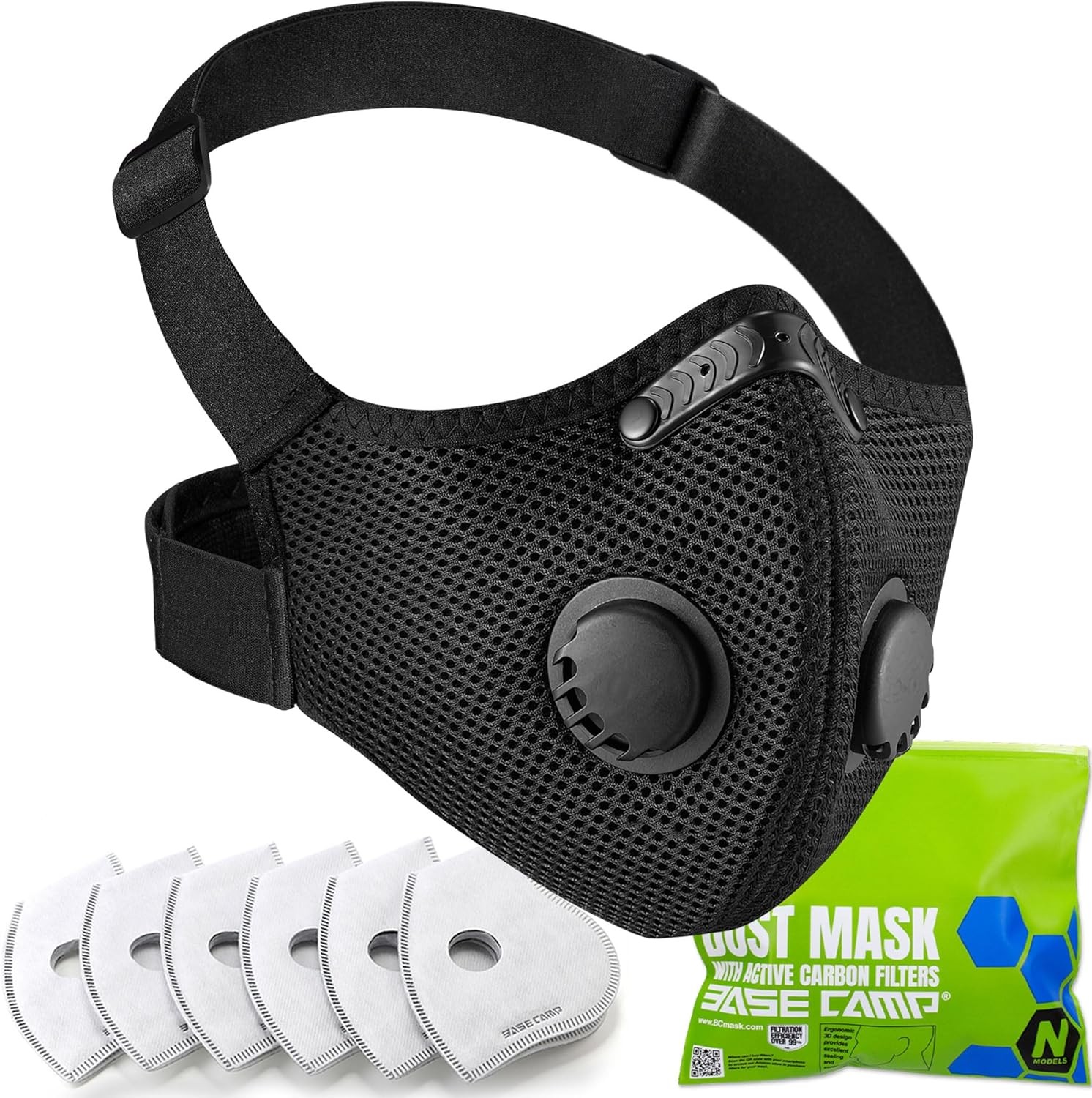BASE CAMP M PRO Dust Mask, Long-lasting Comfort L-Strap Design, Reusable...