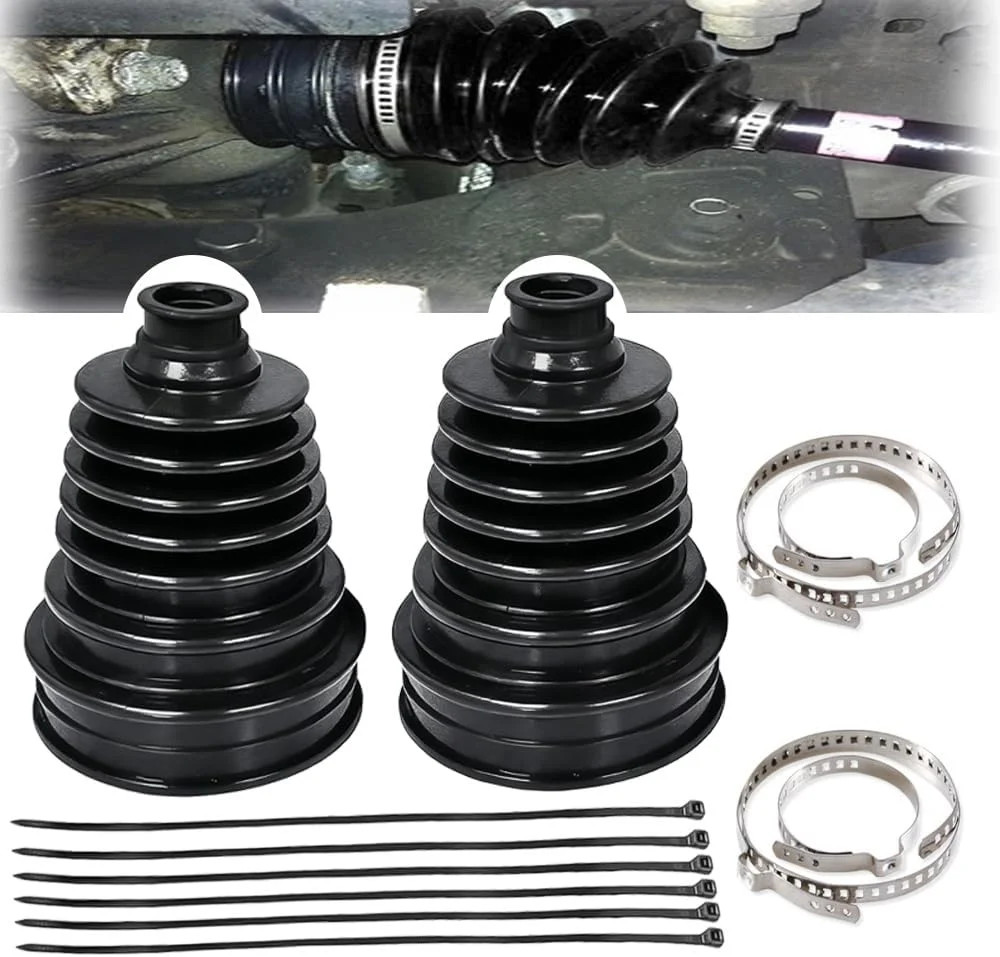 2PCS CV Boot with 4 Stainless Steel Clamps,6 Cable Ties,Waterproof and Dustproof