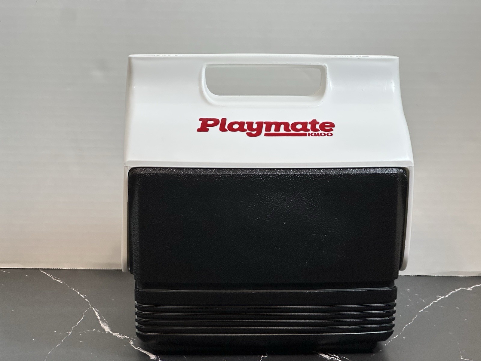 Igloo Playmate Mini Cooler 4 Quart 6 Can Black/White Push Button Lunchbox