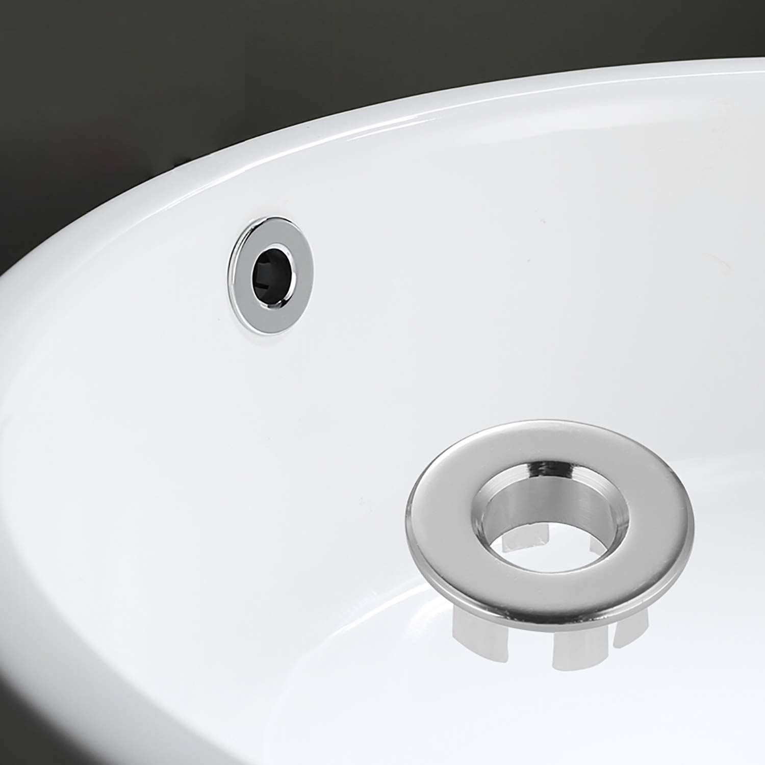 Sink Basin Trim Overflow 1-Pack, Chrome 1 Pcs Cover