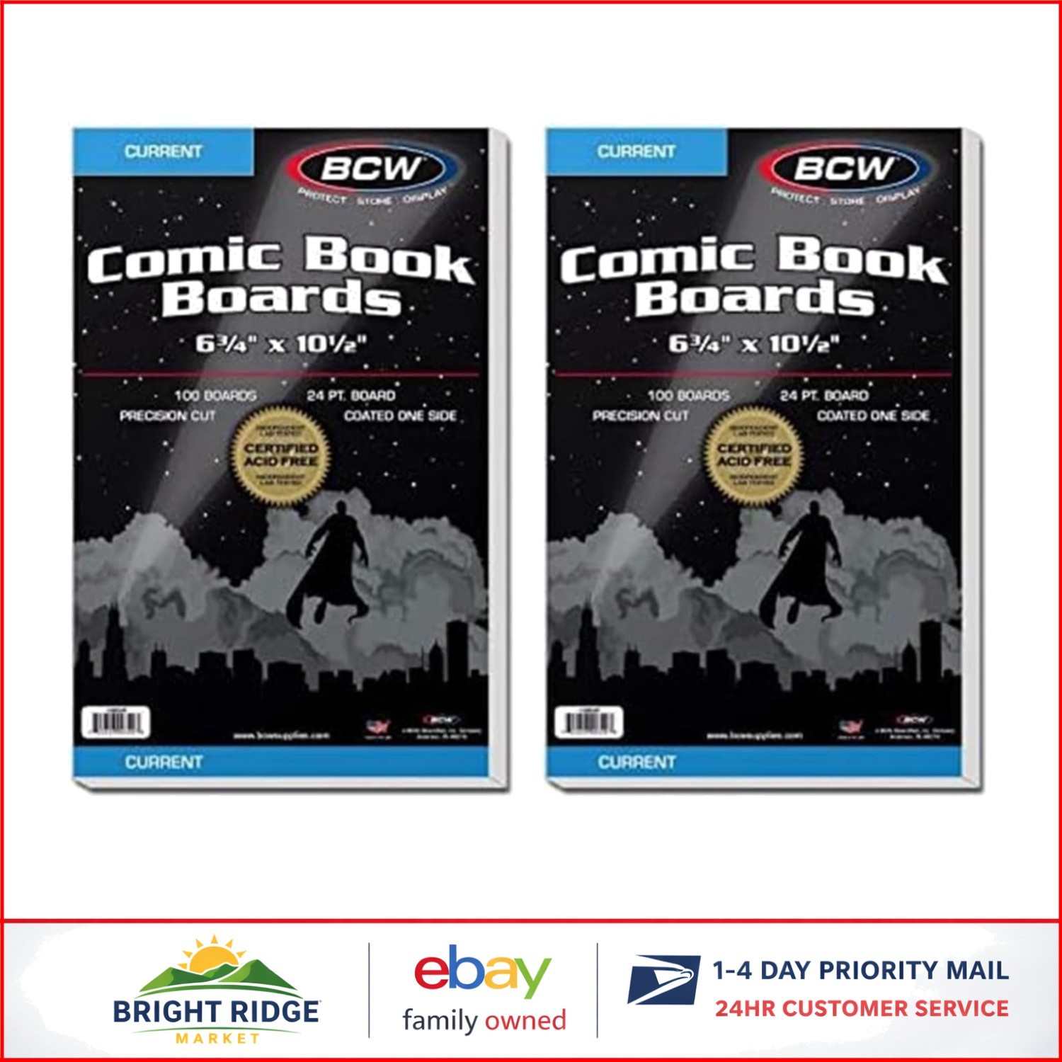 Precision Cut Comic Book Boards - 24 Pt, 200 Count for Long-Term Storage