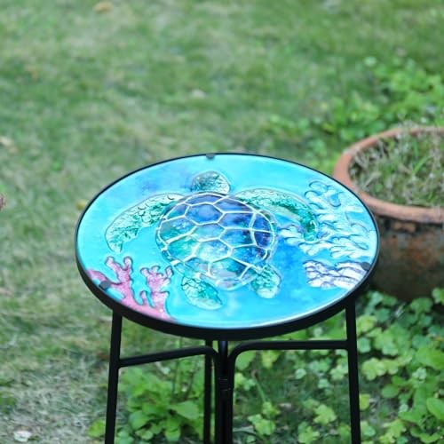 Patio Side Table Outdoor Accent Table Bistro Coffee Table Plant End Table
