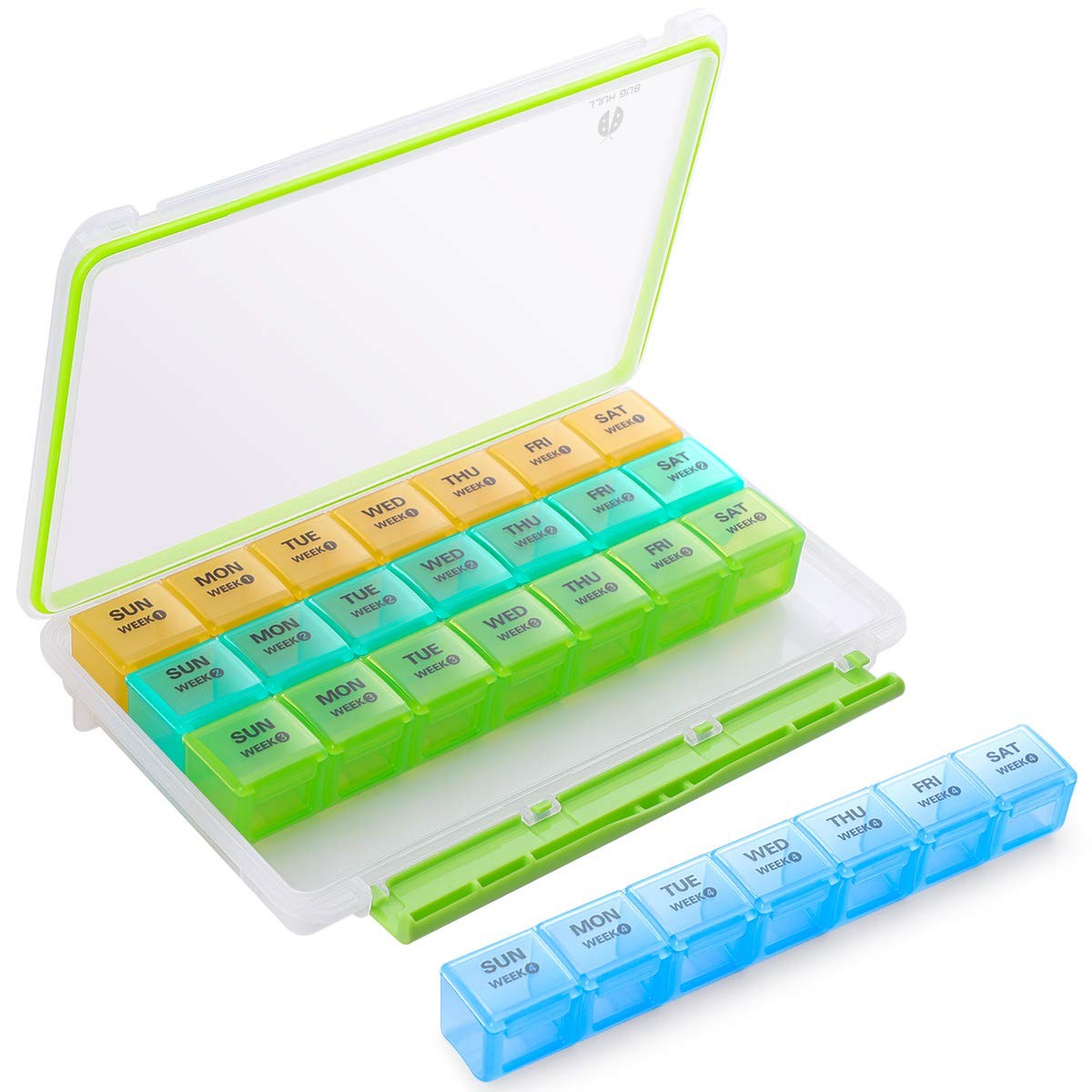Monthly Pill Organizer, Moisture-Proof Large 28 Days Pill Box with Removable ...