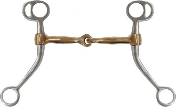 5"  Stainless Steel Long Shank Copper Mouth Tom Thumb Snaffle Training Bit 46220