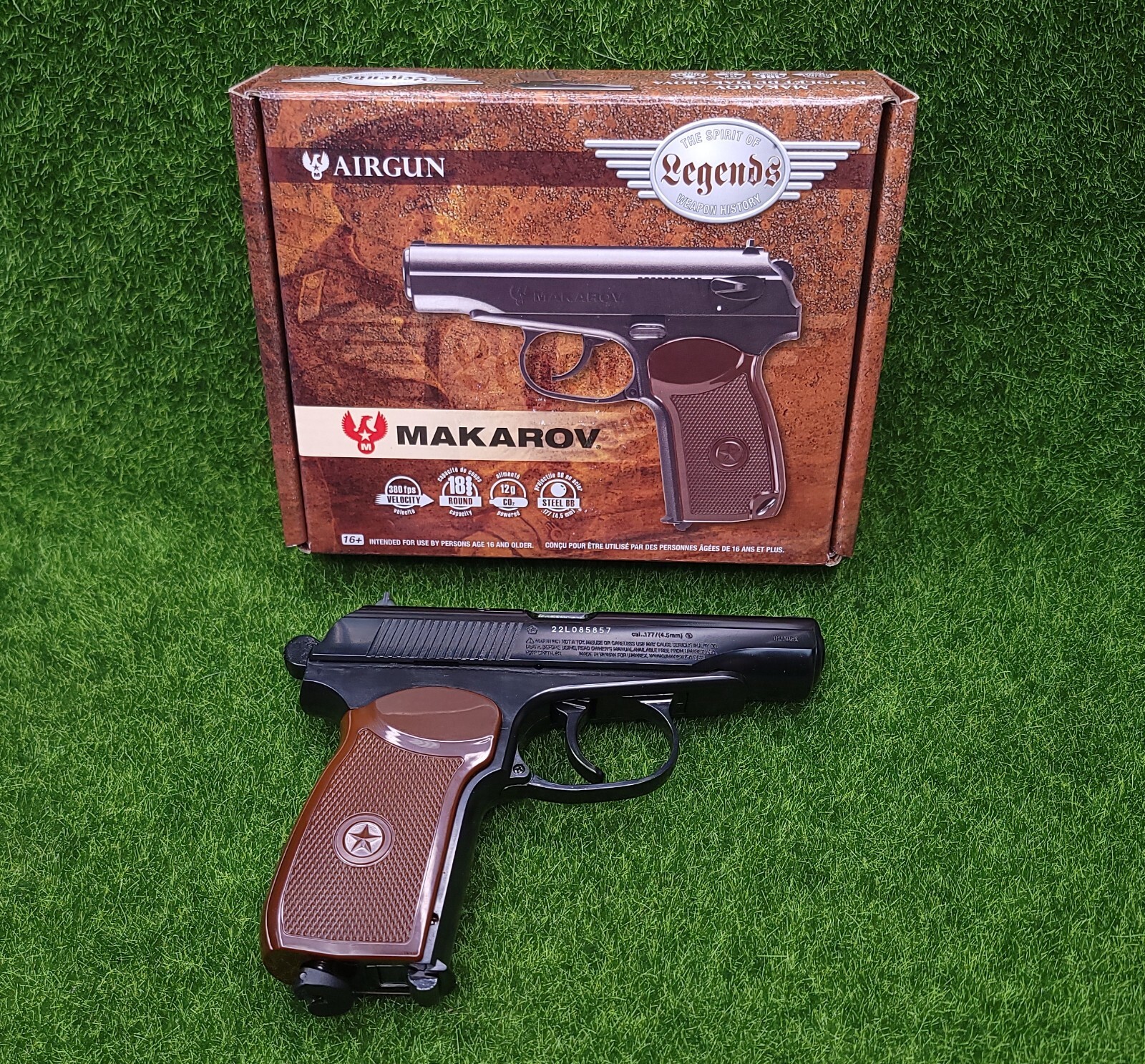 Umarex Legends Makarov .177 BB CO2 Air Pistol, 380 FPS, 16 Rd Magazine - 2252232