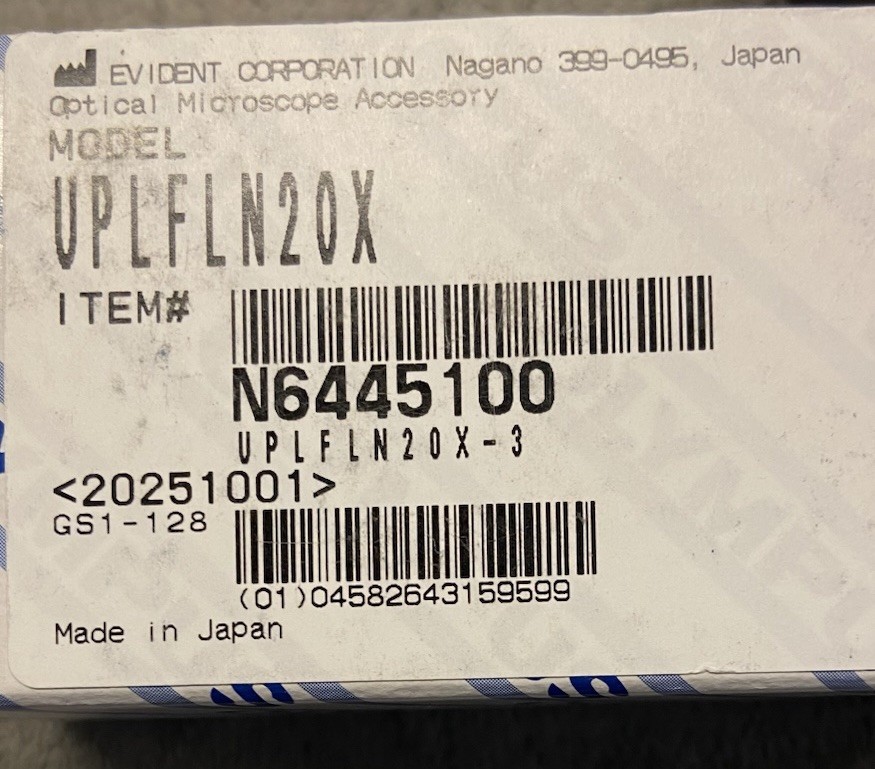New Olympus UPLFLN20X UPlanFL N 20X Microscope Objective Lens MPN N6445100