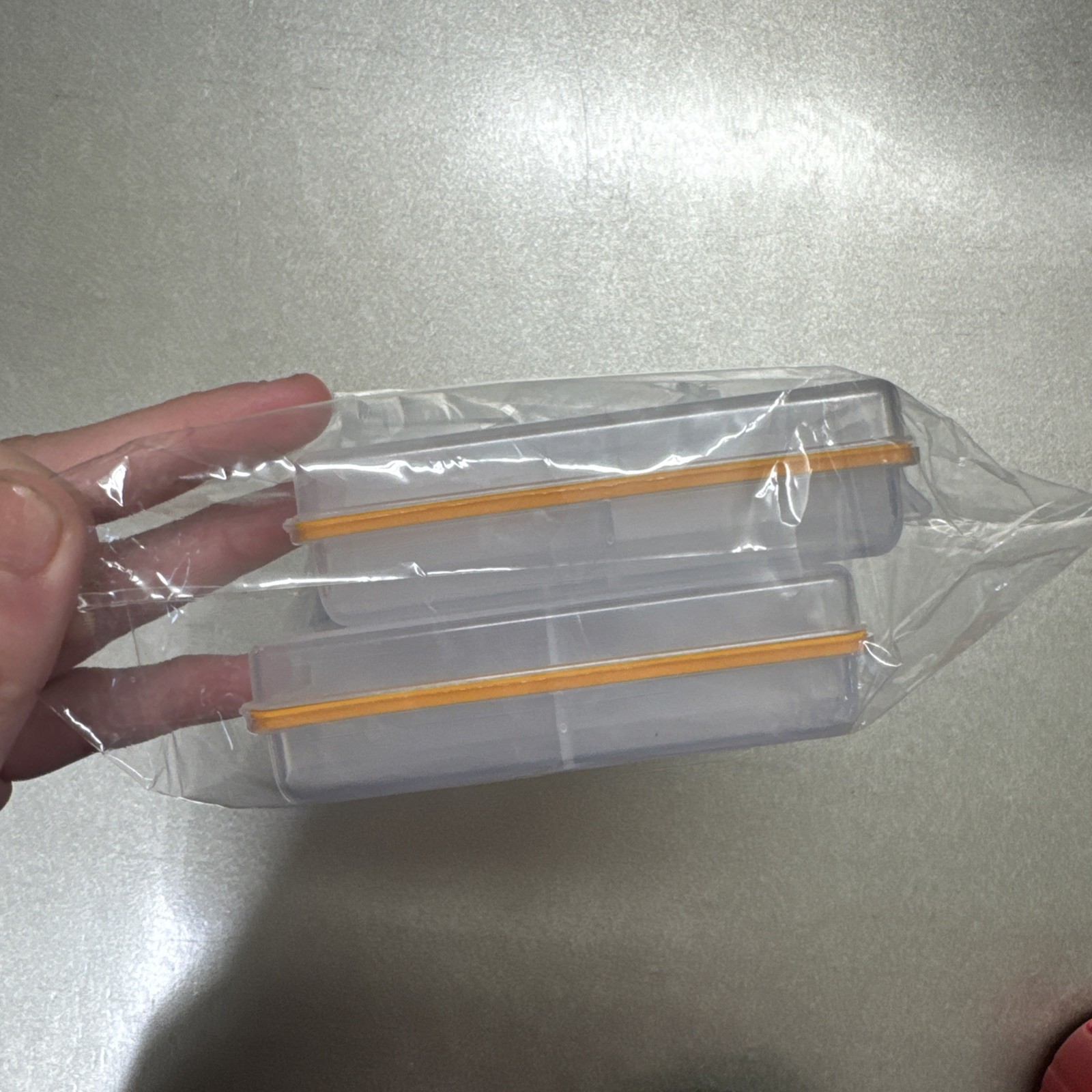 6 Pcs Clear Plastic Organizer Box Case 4 Grids Jewelry Storage Container 3.75”