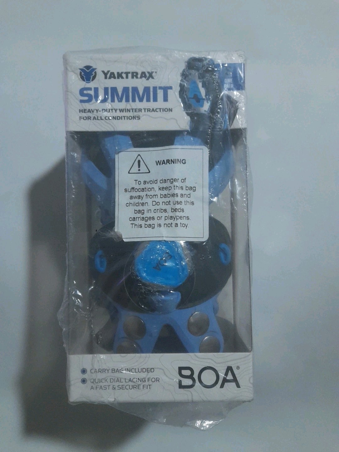 Yaktrax Summit Traction Cleats Carbon Steel Spikes Quick Boa Lacing Size (Small)