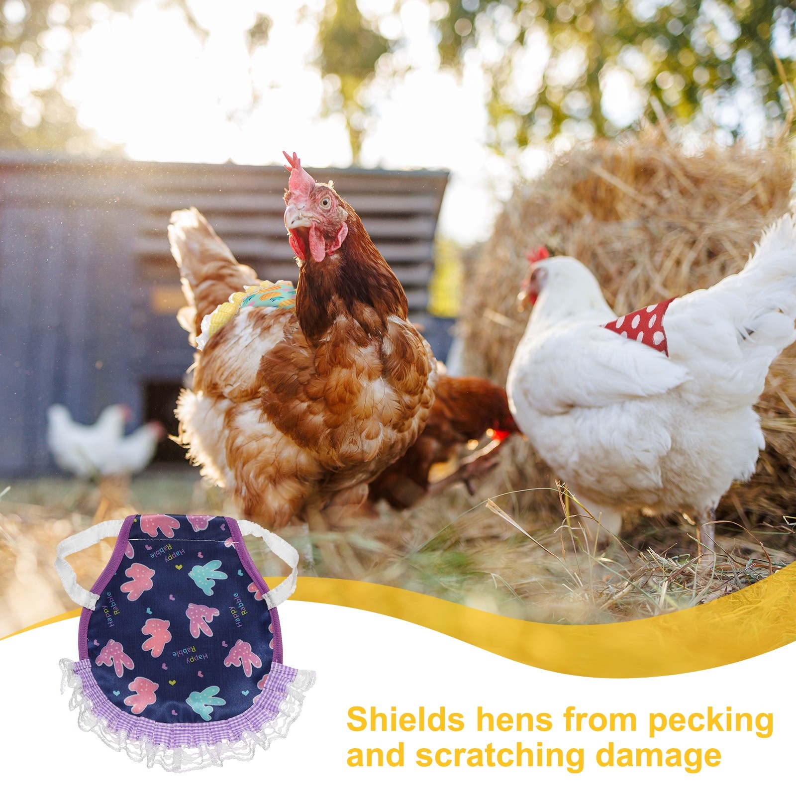 4-Pack Chicken Saddle, Chicken Apron Hens Back Protector [Mixing 4 Styles K]