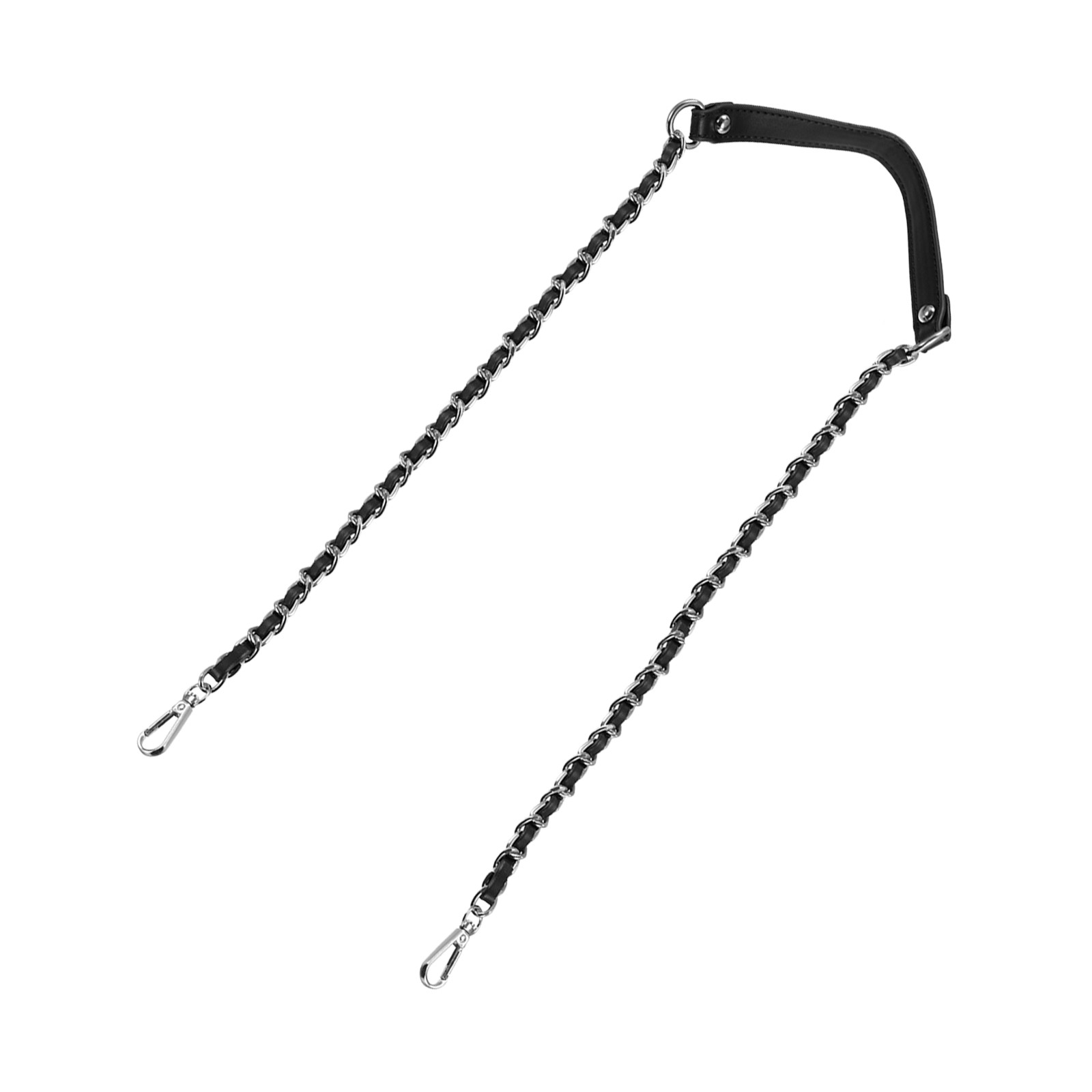 47" Iron Flat Chain Strap Purse Shoulder DIY Replacement Black Silver