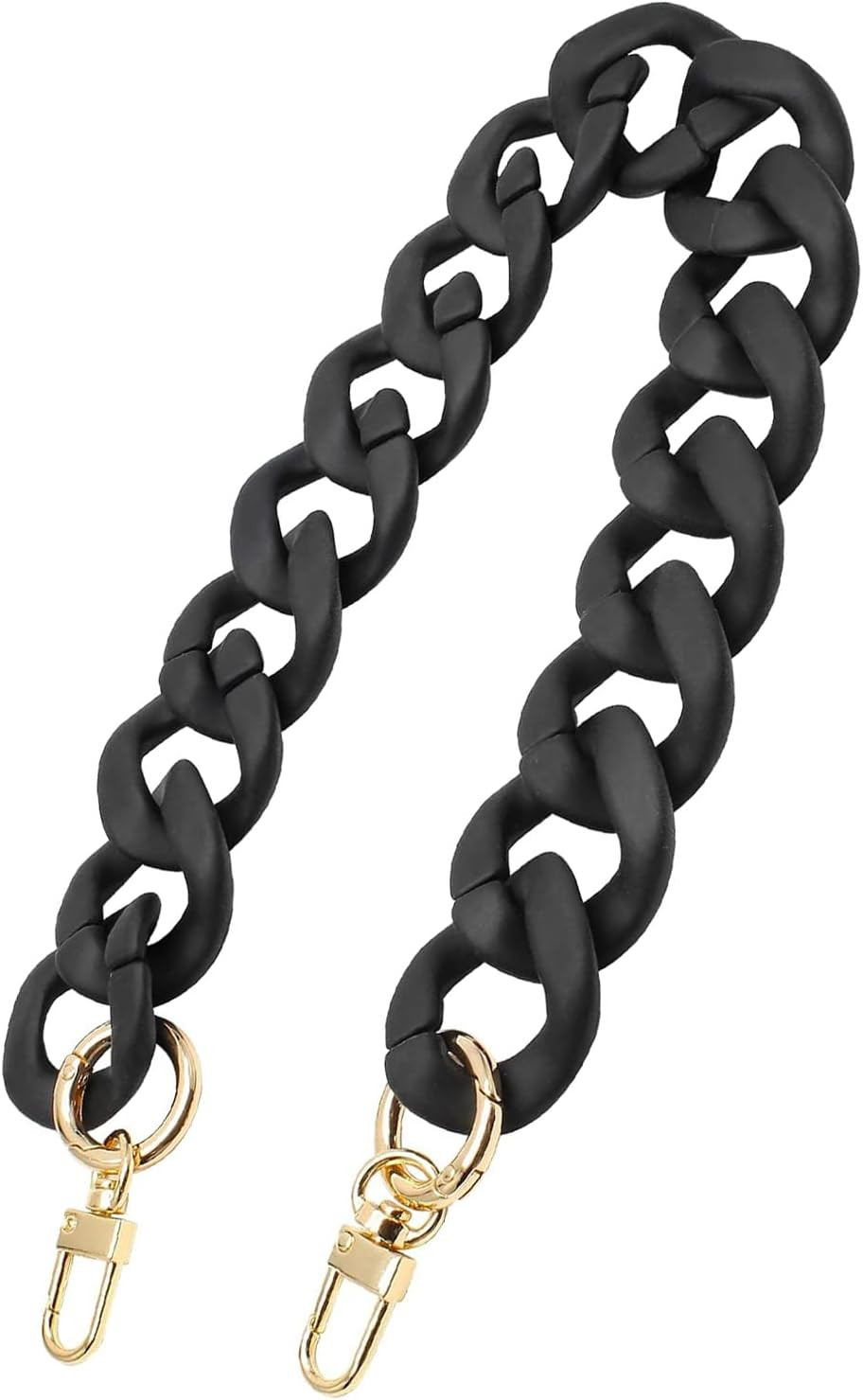 17.7 Inch Black Acrylic Purse Chain Strap for Handbags, Detachable Short Bag Cha