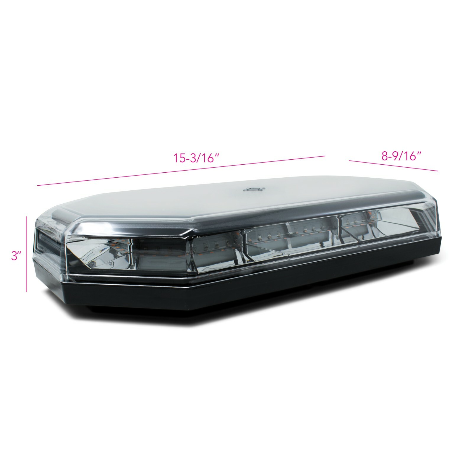 Magnet Mounted Amber Mini Lightbar, 10 Flash Patterns, Replaces Buyers 8891060