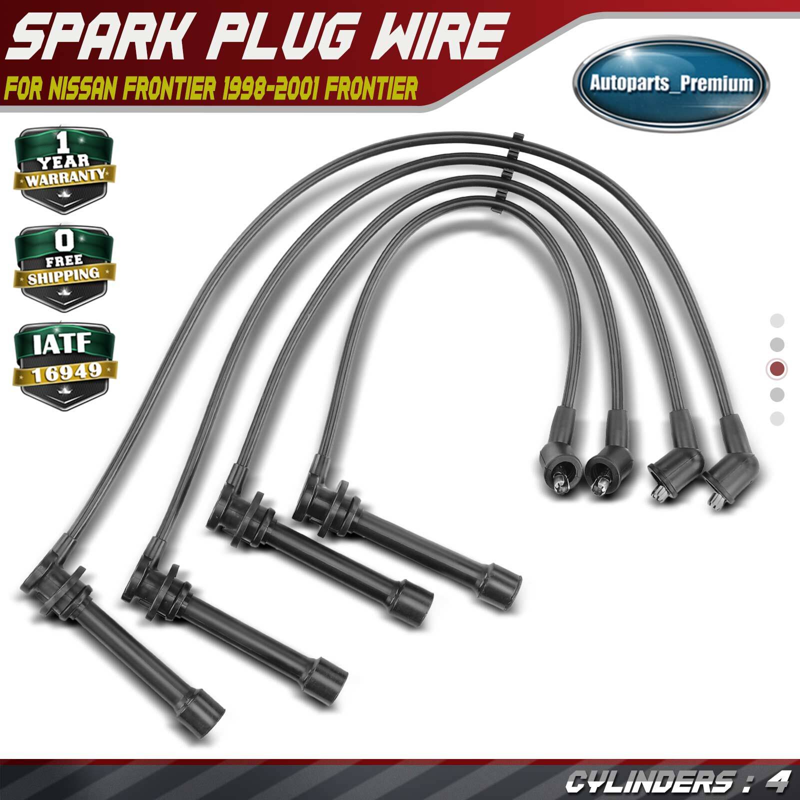 4x Spark Plug Wire Set for Nissan Frontier 1998 1999-2001 Xterra 2000 2001 2.4L