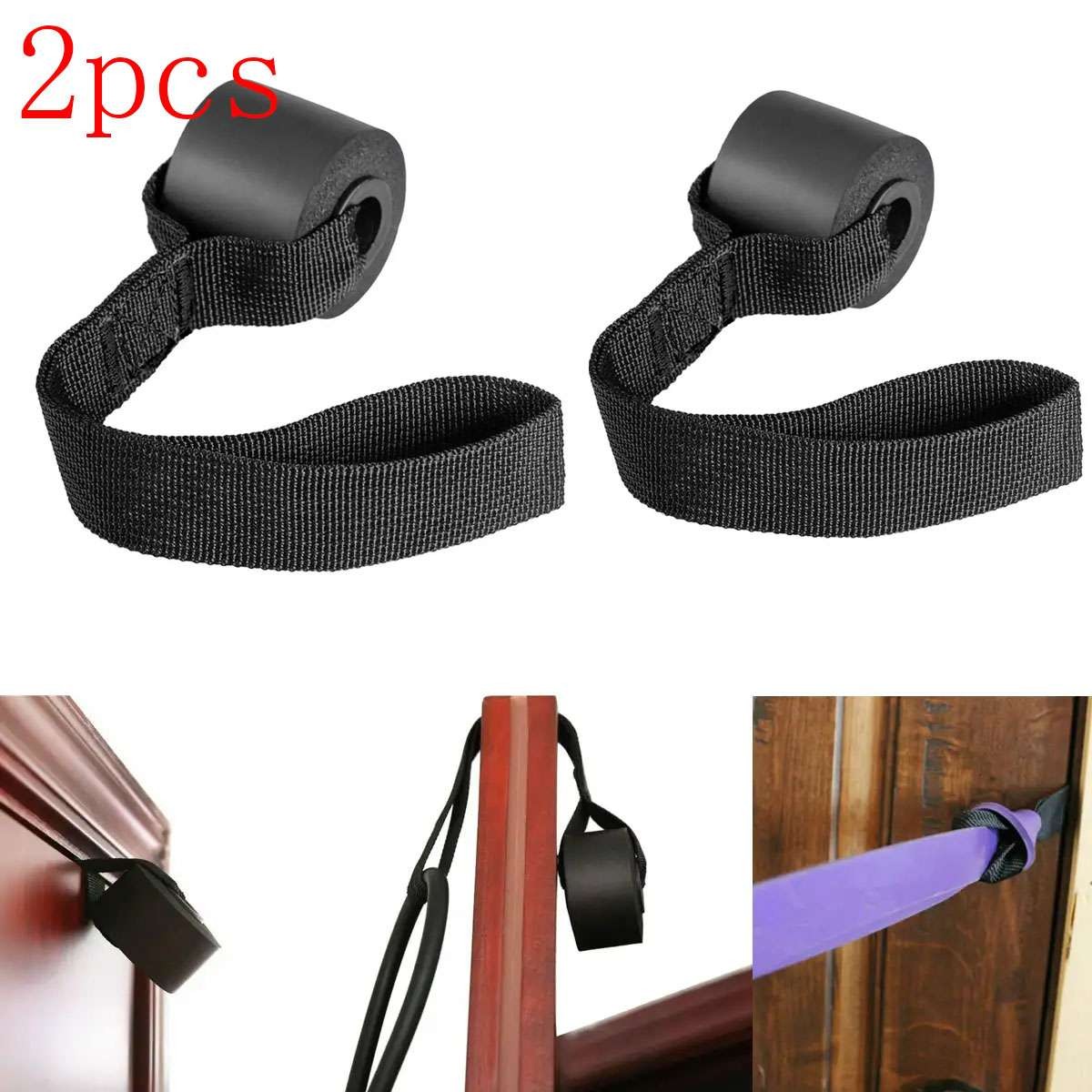 2x Home Exercise Yoga Over Door Anchor for Resistance Bands Elastic Band Tube