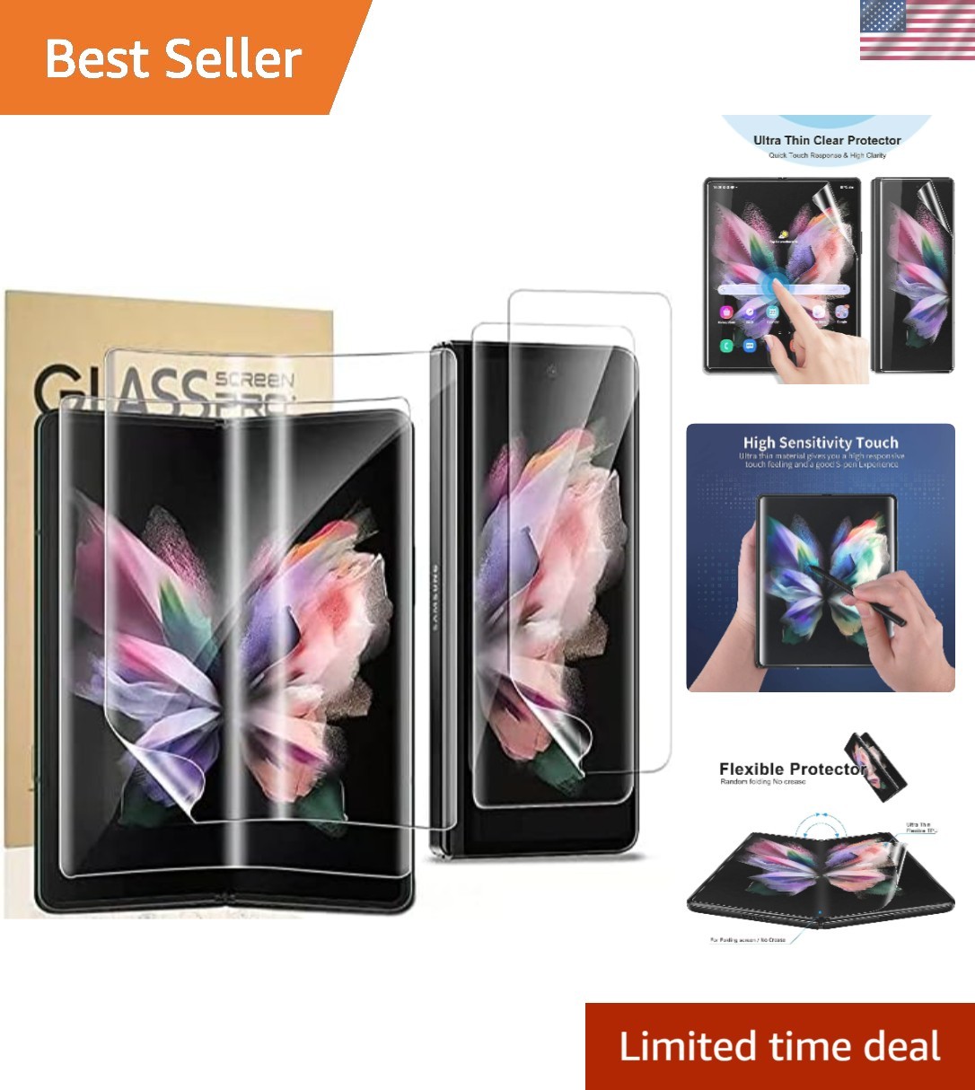 Brand New Samsung Galaxy Z Fold 3 5G Screen Protector 4 Pack