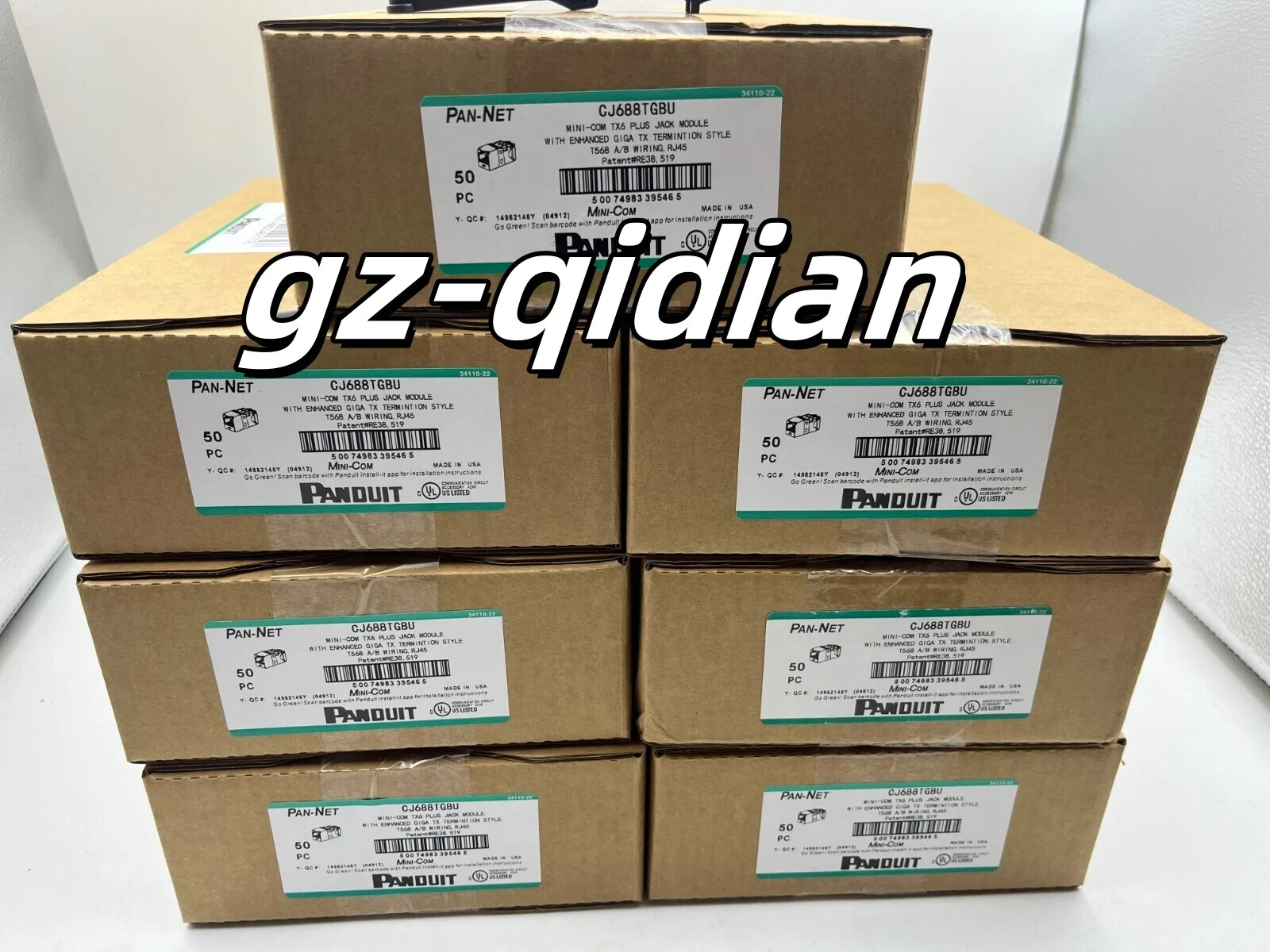 Panduit CAT6 Gigabit Blue Network Jack Module CJ688TGBU *A box of 50 pieces