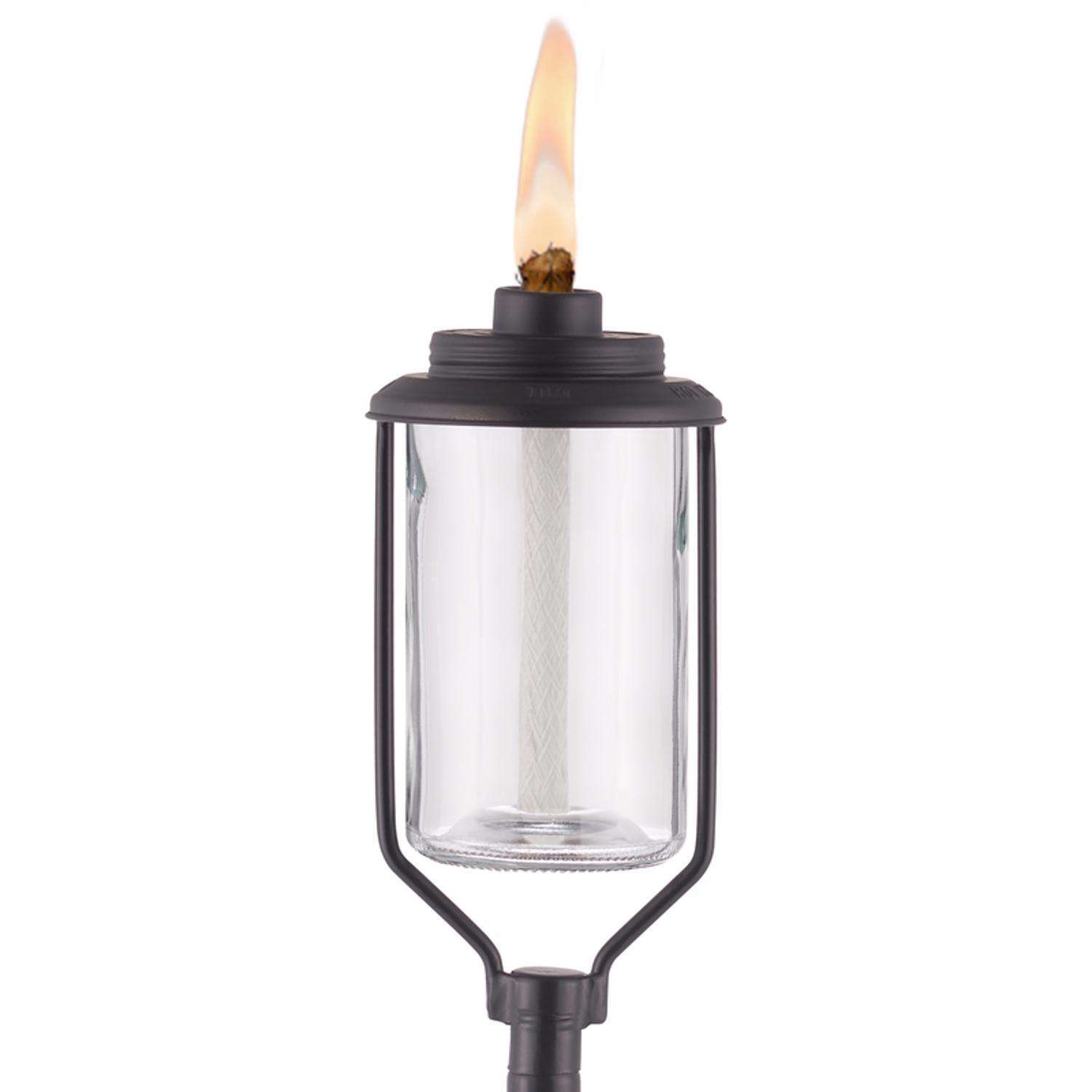 TIKI Convertible Black/Clear Glass/Metal 65 in. Tiki Outdoor Torch 1 pc