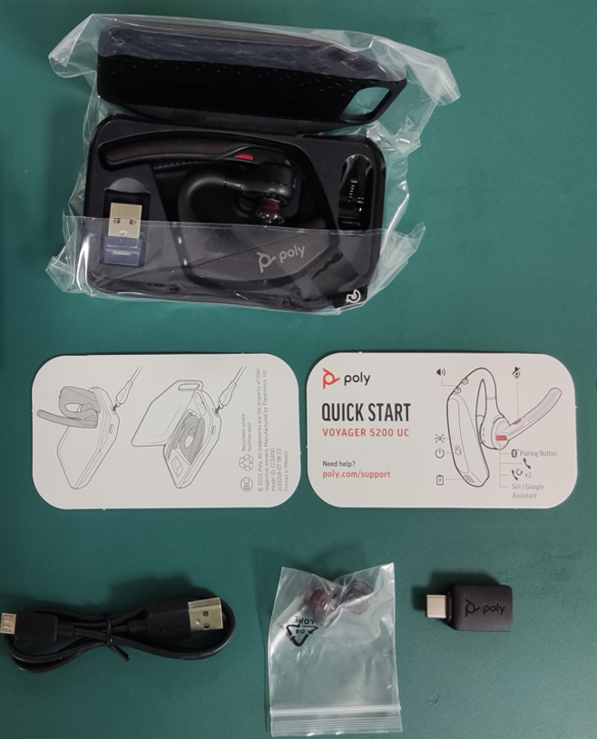 Poly Voyager 5200 UC Single-Ear Bluetooth Headset with Noise Cancellation, USB-A