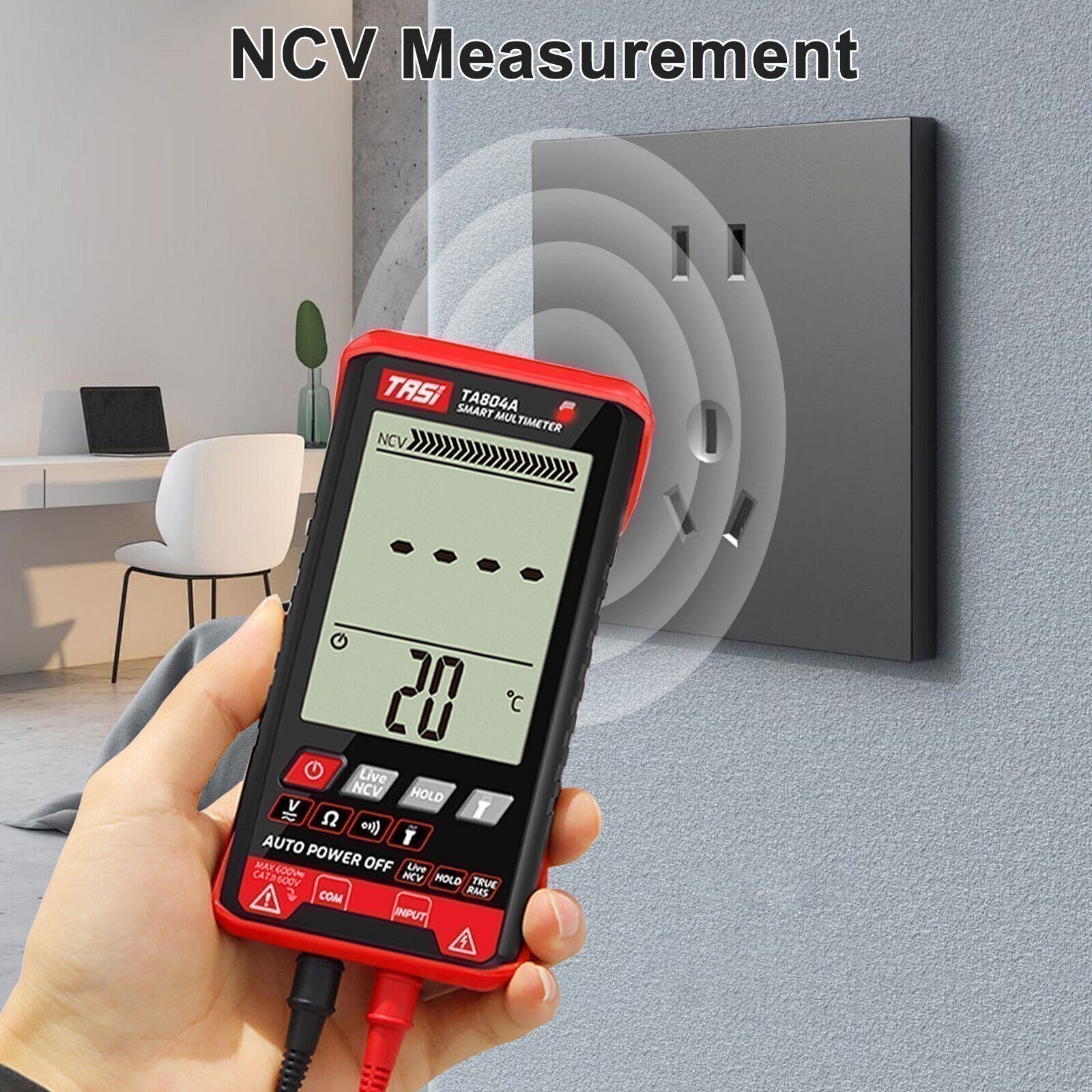 Digital Multimeter Voltmeter AC DC Volt Meter Ohmmeter Auto Range Tester Light M