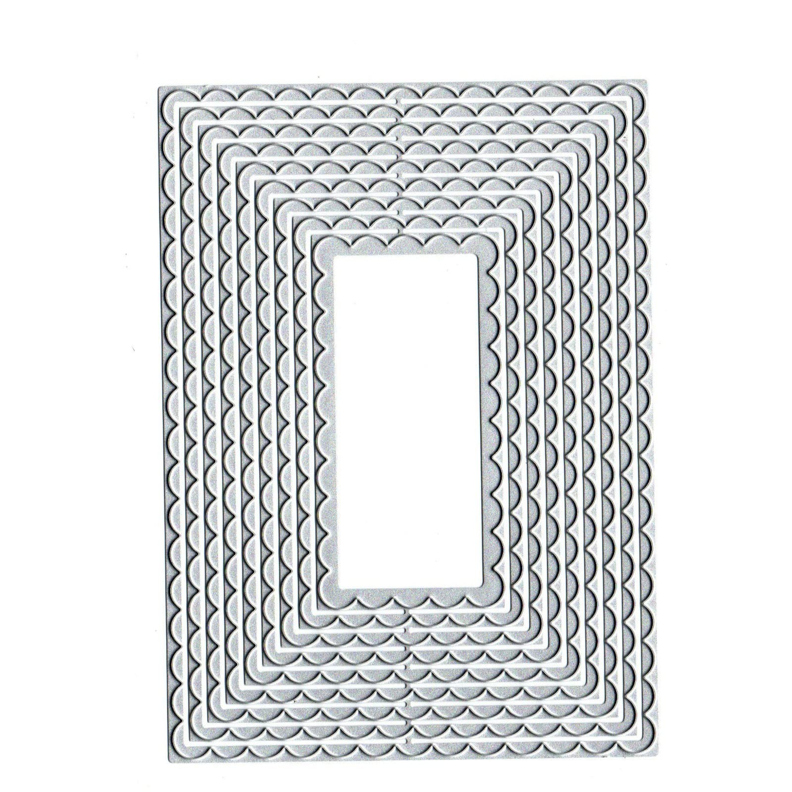 Nesting Scalloped Rectangles Metal Die Cuts,Spring Square Frame Cutting Dies ...