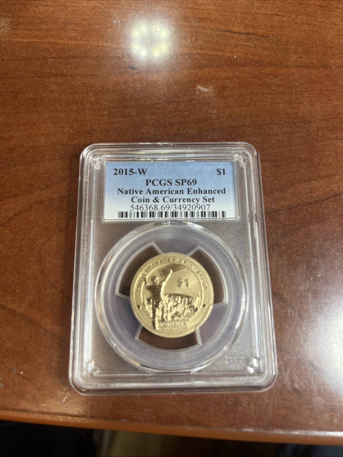 PCGS SP69 Enhanced Finish Sacagawea $1 C&C Mohawk Ironworker 2015-W