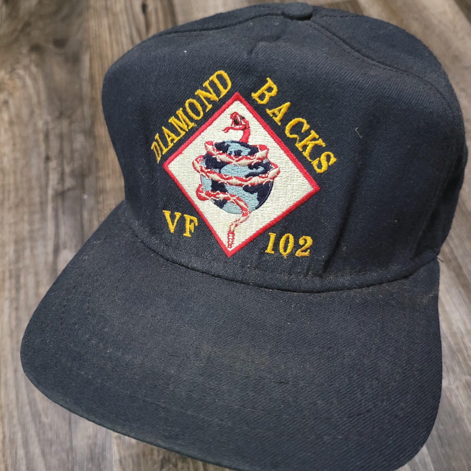 Vintage Diamondbacks VF 102 Snapback Fighter Squadron Medium Large Snapback