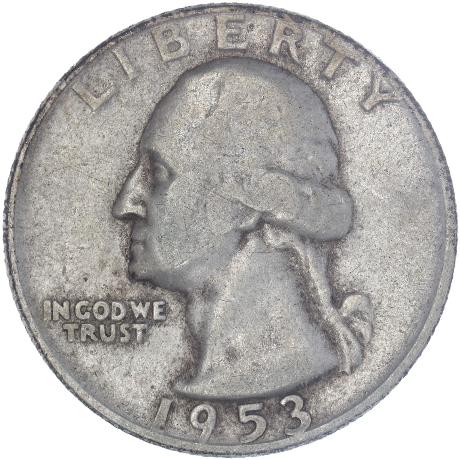 1953 S Washington Quarter 90% Silver Very Fine VF See Pics O542