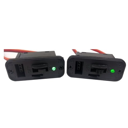 Apex RC Products JR Style HD On/Off Switches W/LED +Charge Port 2 Pack #1061