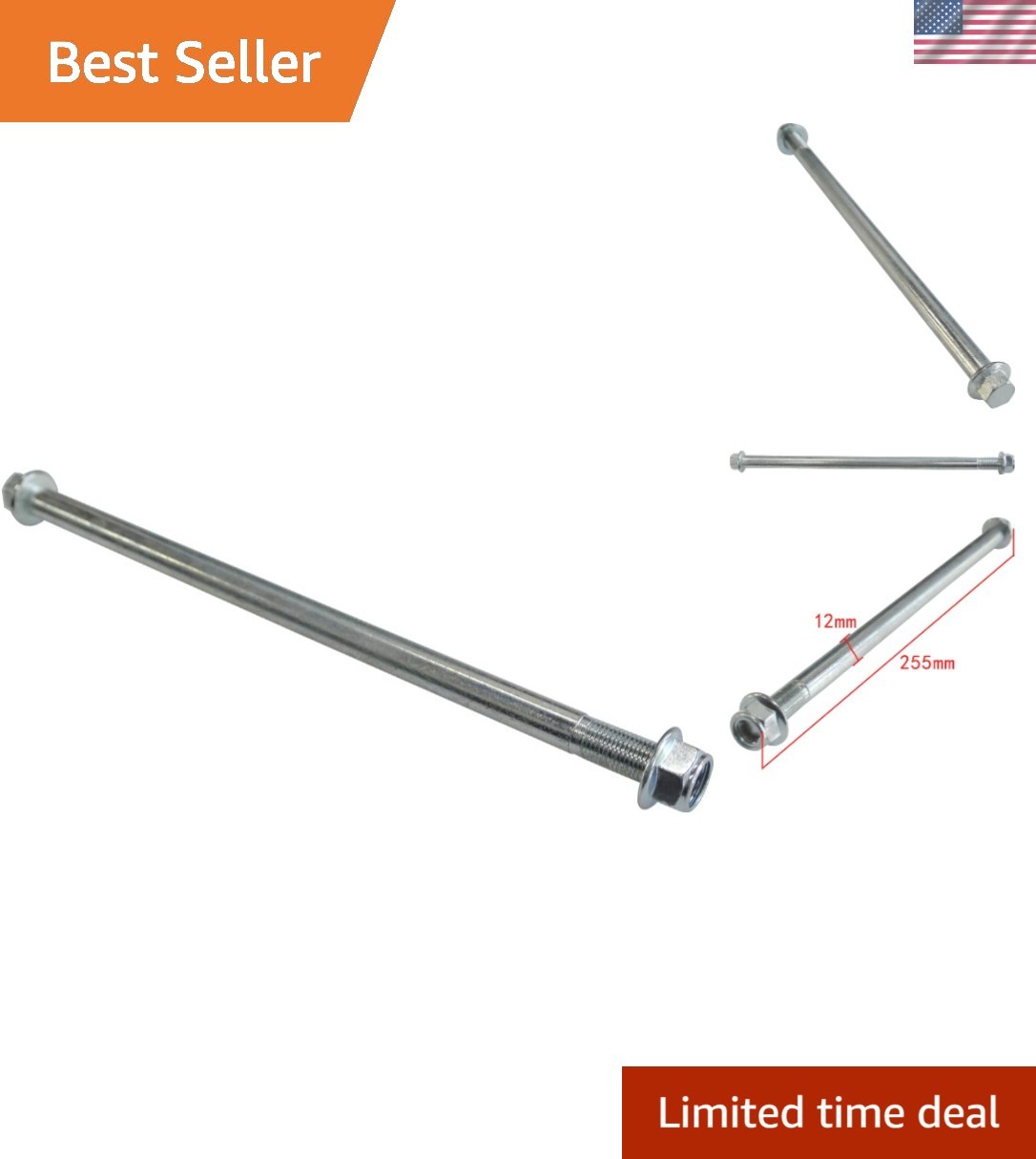 Lightweight 255mm Rear Axle for Pit Pro Trail Bikes & ATVs - Easy Installation
