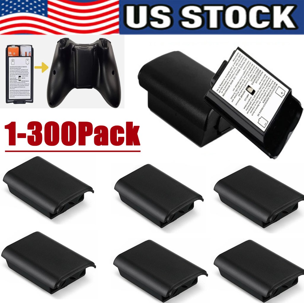 AA Battery Back Cover Case Shell Pack For Xbox 360 Wireless Controller Black Lot