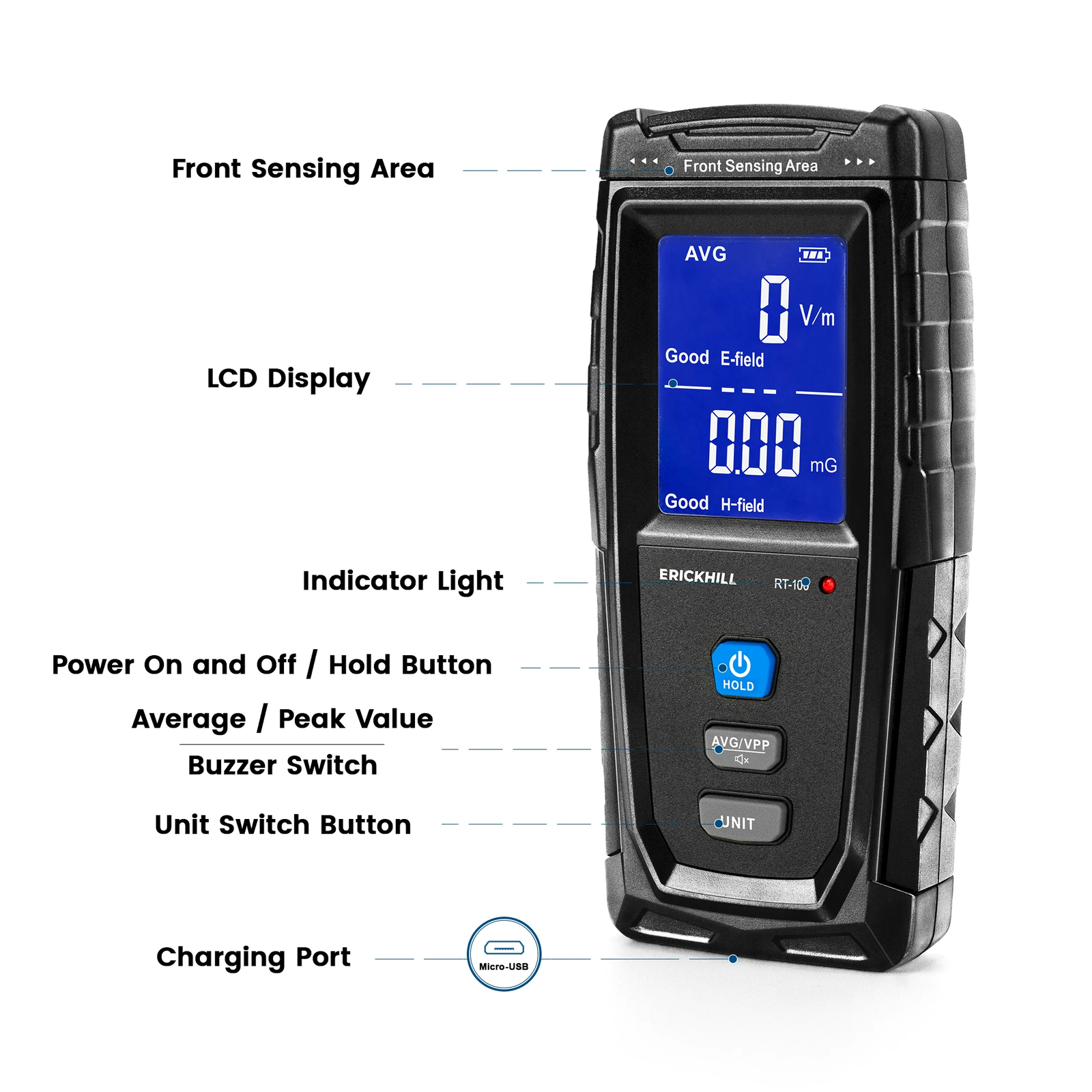 Rechargeable Counter Emission Dosimete Electromagnetic Field Radiation Detector