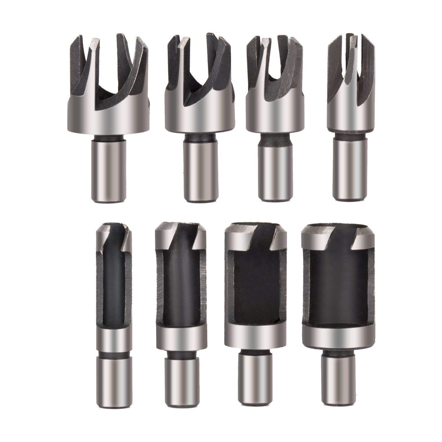 Juego De 8 Brocas Cortadoras De Tapones Para Madera Corte Recto Y Cónico, NEW