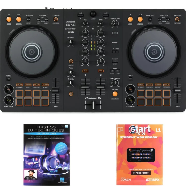 Pioneer DJ DDJ-FLX4 2-deck rekordbox and Serato DJ Controller with rekordbox