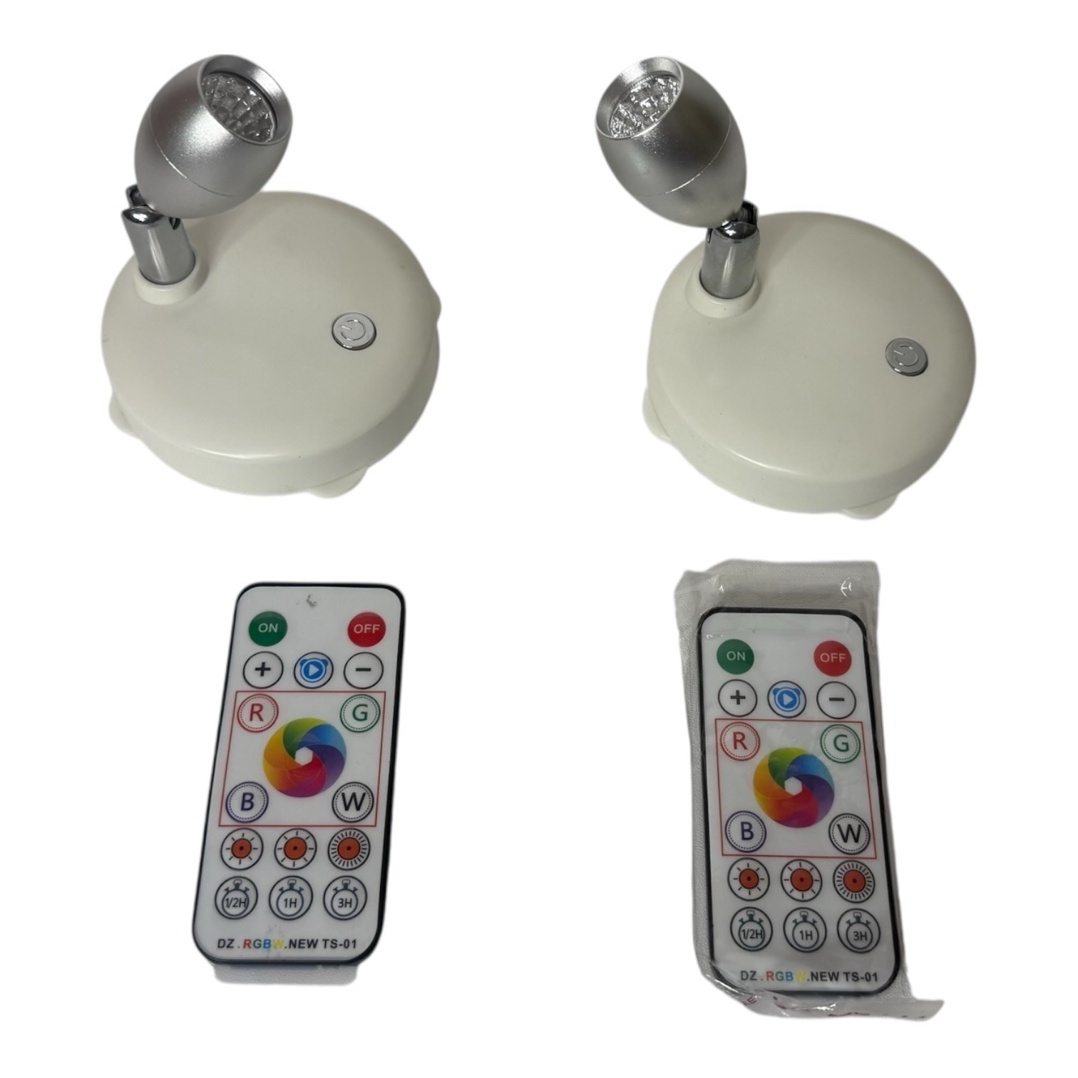 2 Small Spotlights Battery Operated Accent Light with Remote RGB LED Wireless
