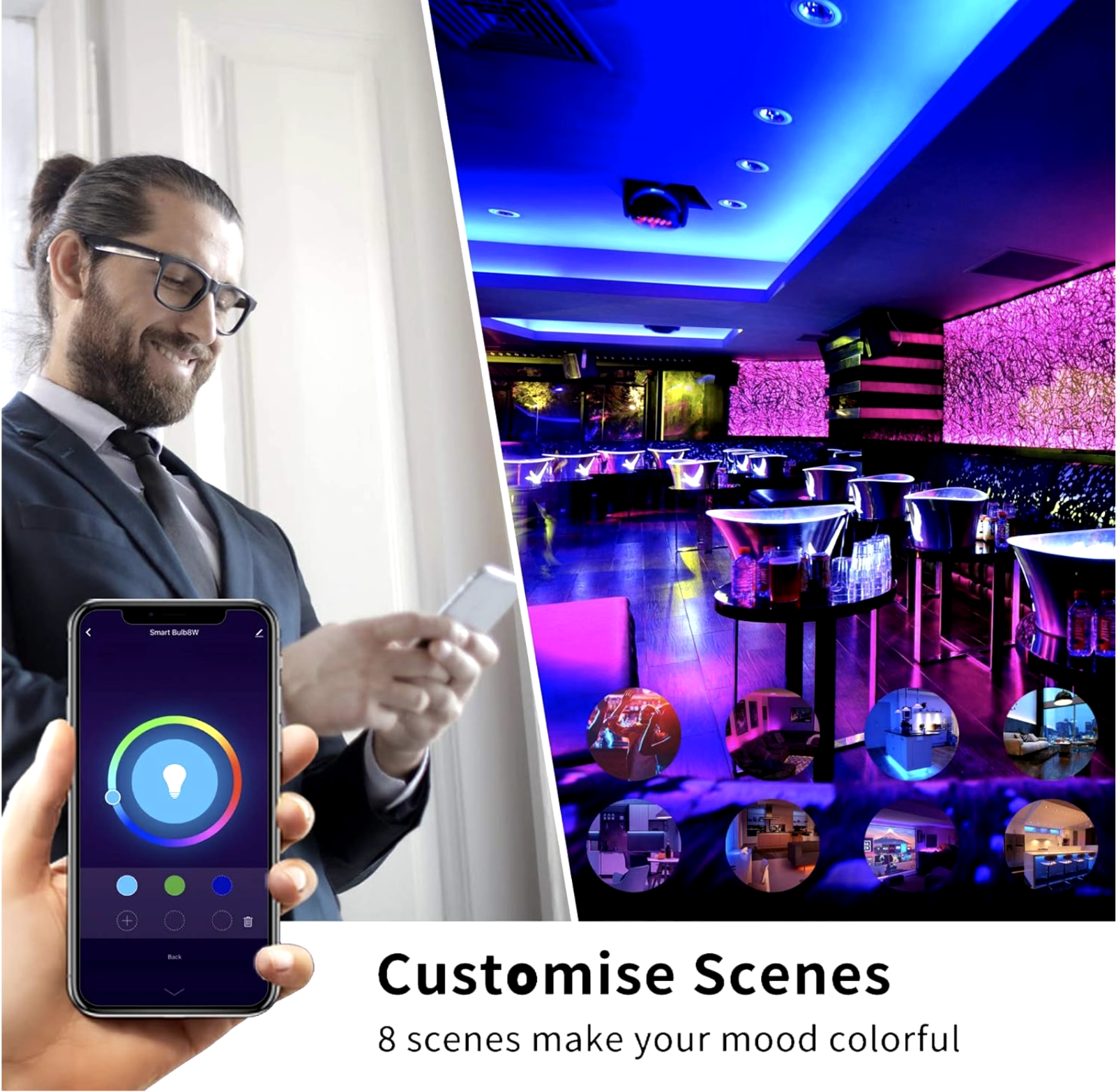 4 Pack Smart Light Bulb APP WiFi LED Lighting Work Alexa&Google Assistant 9W E26