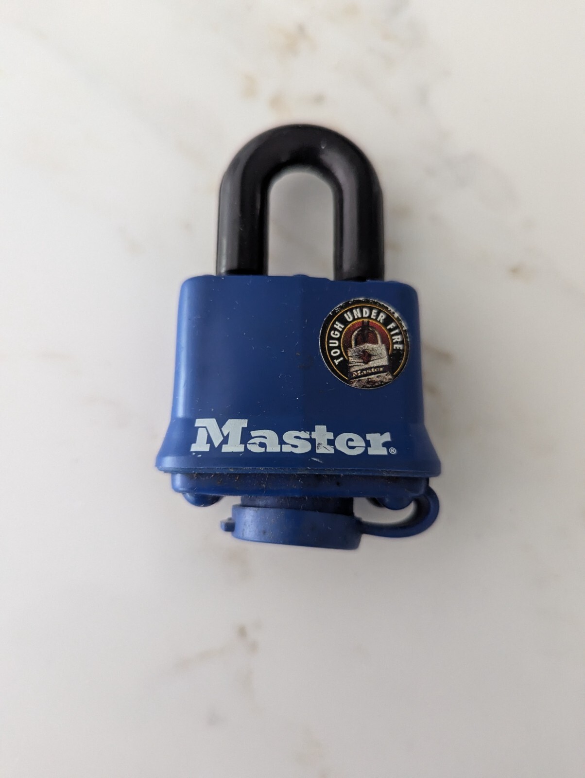 Master Lock Tough Under Fire Rubber Coated Pad Lock w/1 Key (NOS)