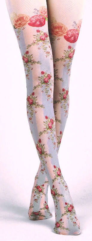Victoriana Rose Lattice Design Opaque Tights Lolita Steampunk Harajuku Gothic