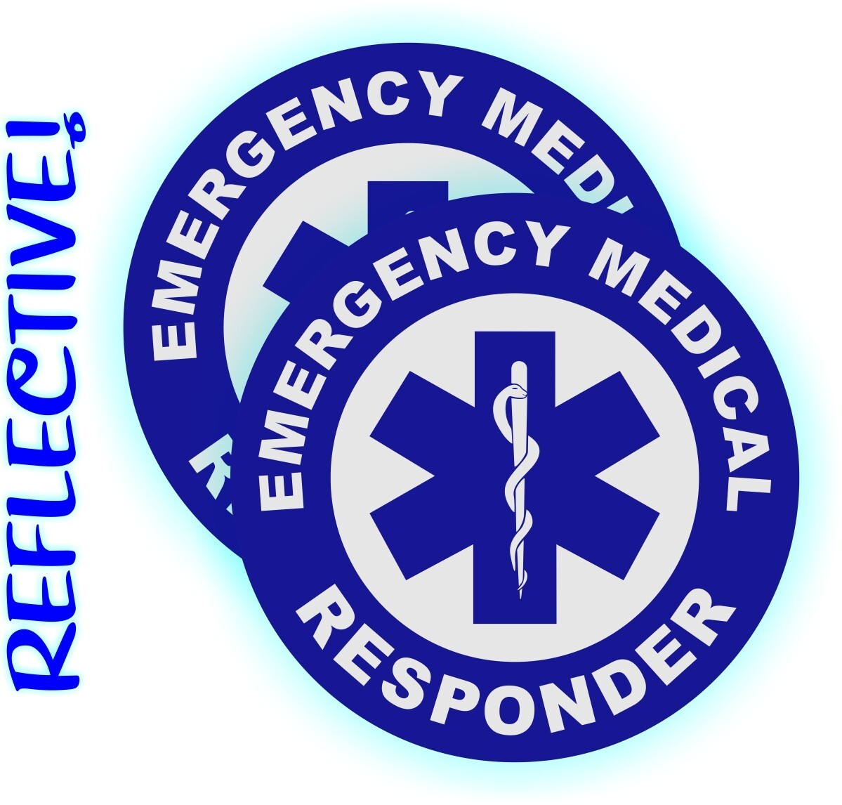 pair - REFLECTIVE Emergency Medical Responder Hard Hat Helmet EMT Stickers