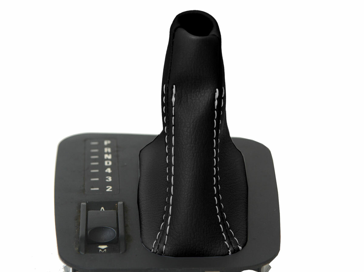 Automatic Shift Boot Cover Leather for BMW E38 1995-2001 Black Gray Stitch