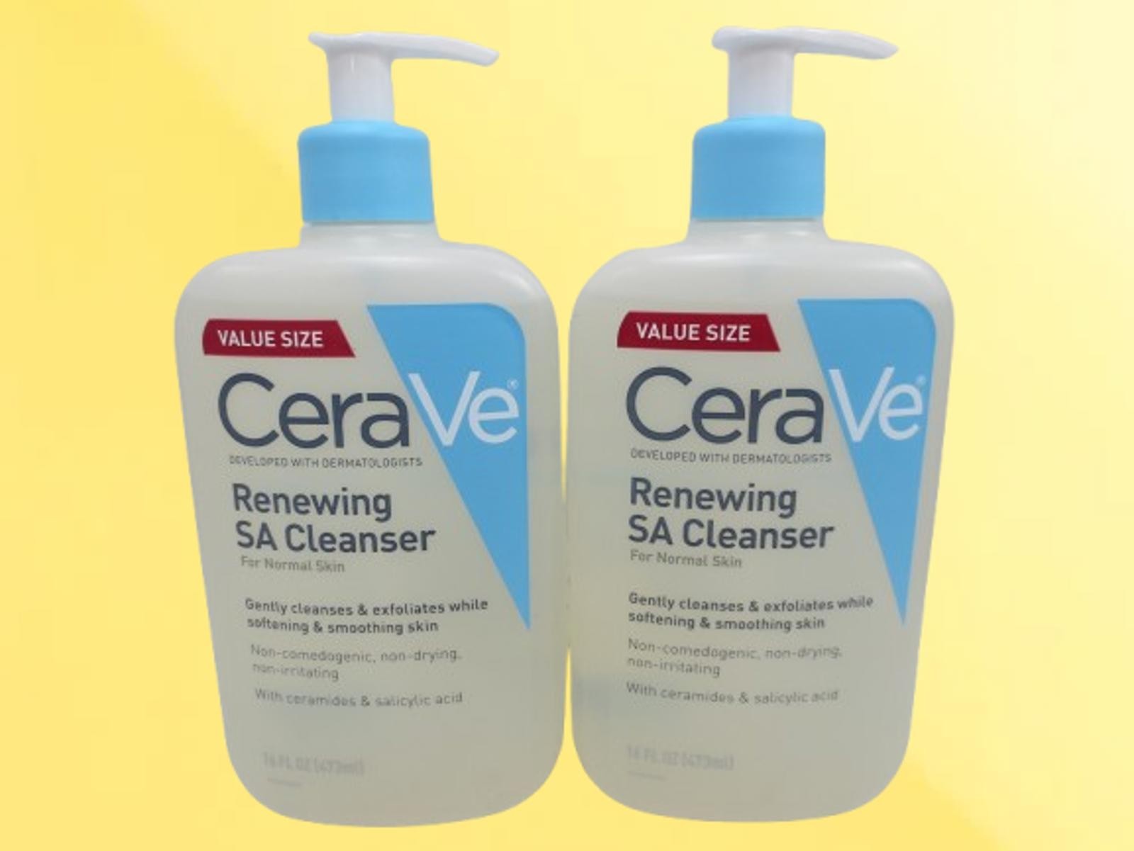 CERAVE RENEWING SA CLEANSER FOR NORMAL SKIN 16 OZ NWOB LOT OF 2