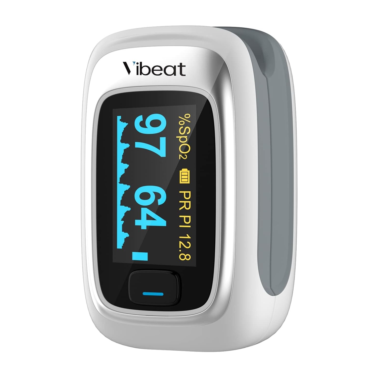 Vibeat Fingertip Pulse Oximeter, Blood Oxygen Saturation Monitor| O2 White
