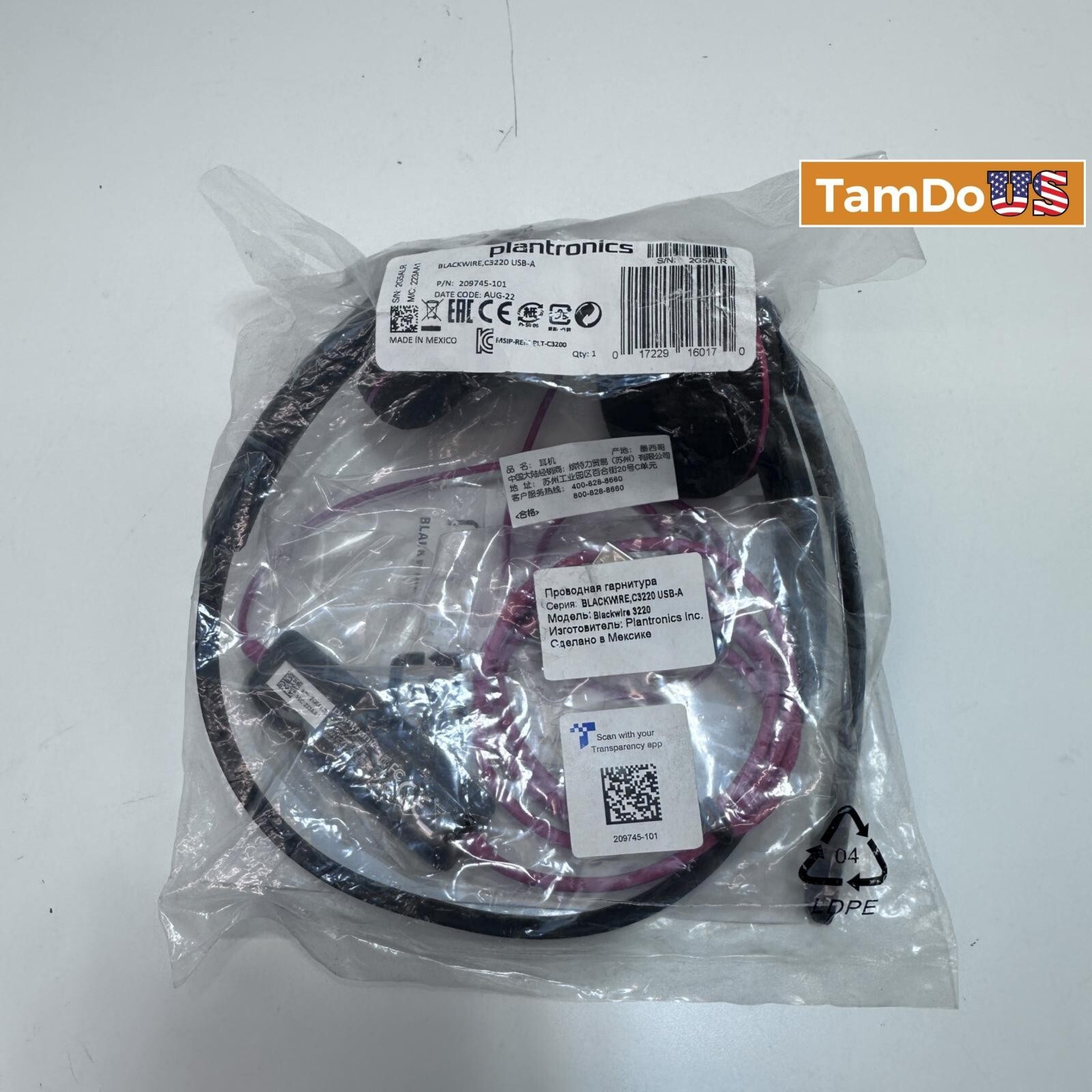 Plantronics Blackwire C3220 USB-C Headset Over the Head Noise Reduction