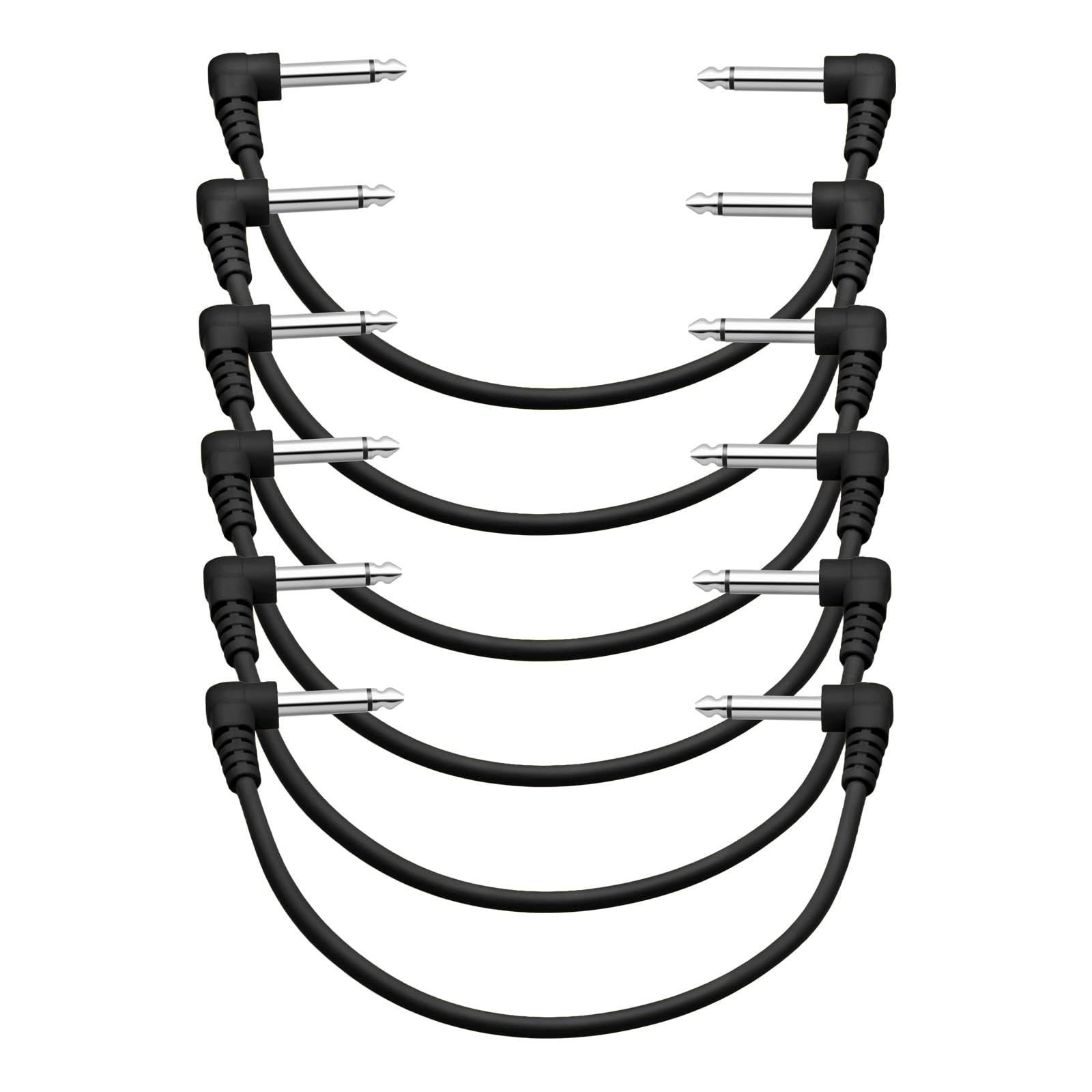 Guitar Pedal Patch Cables,11 Inch, 1/4" TS Right Angled for Guitar Effect Ped...