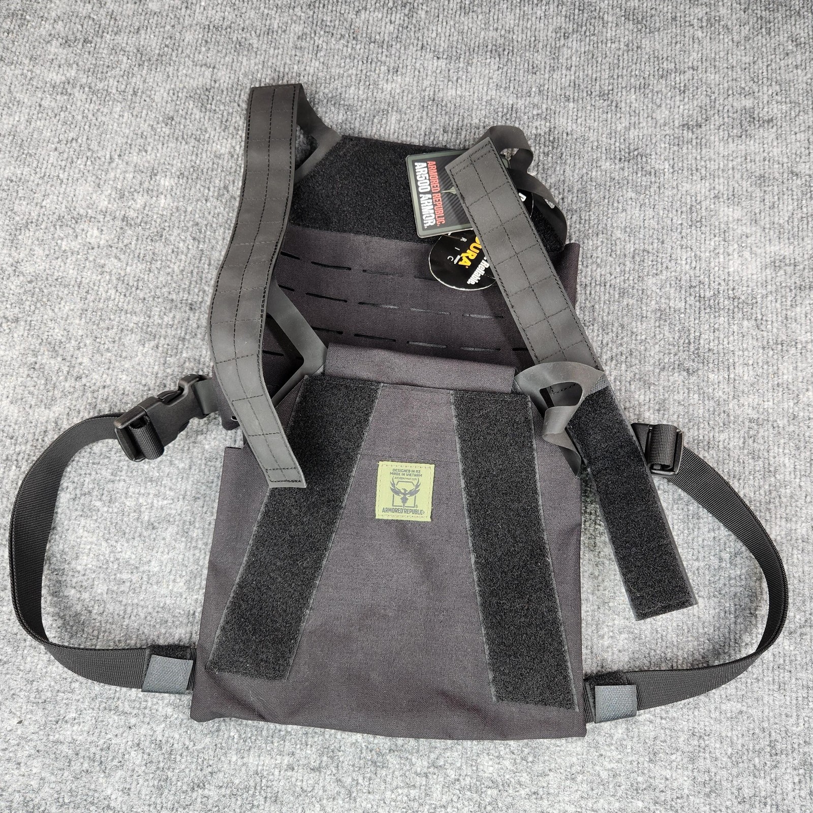 Armored Republic AR500 Armor Black Cordura Plate Carrier Tactical Vest No Plates
