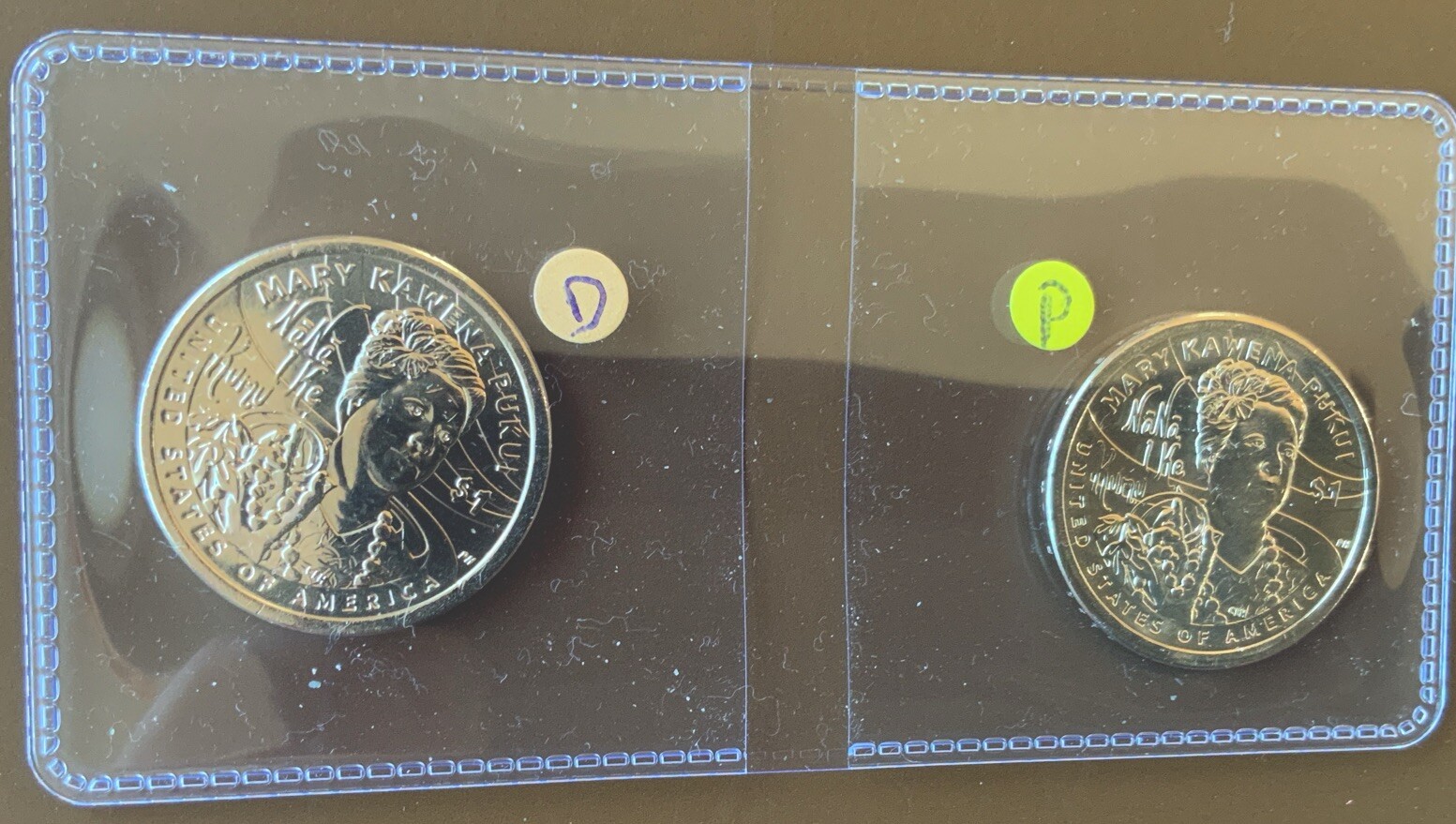 2025 P&D 2-Coin Sacagawea $1 MARY KAWENA PUKUI  Native American MINT Roll w FLIP