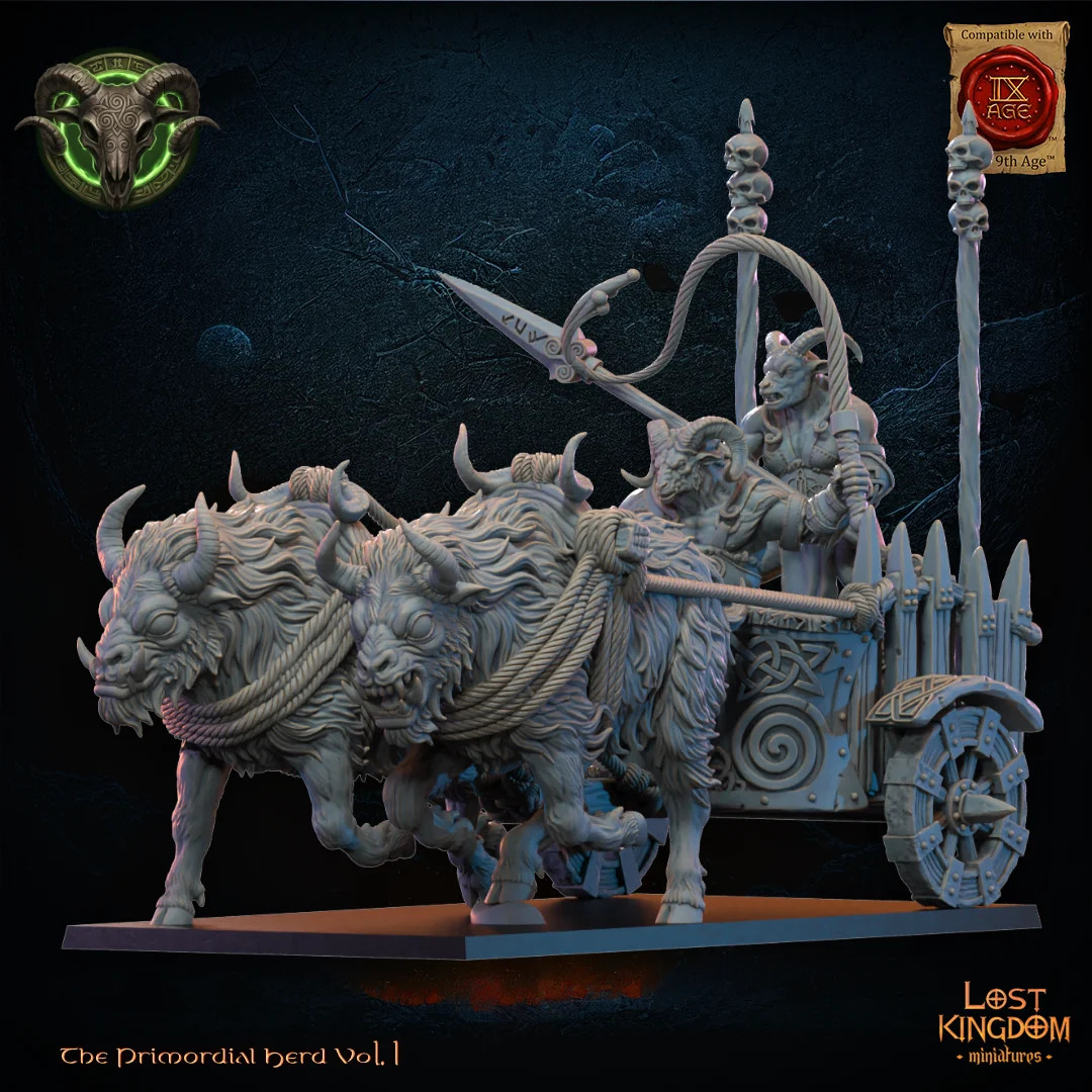 Raiding Chariot - 28-32mm The Primordial Herd - Resin Tabletop Miniature