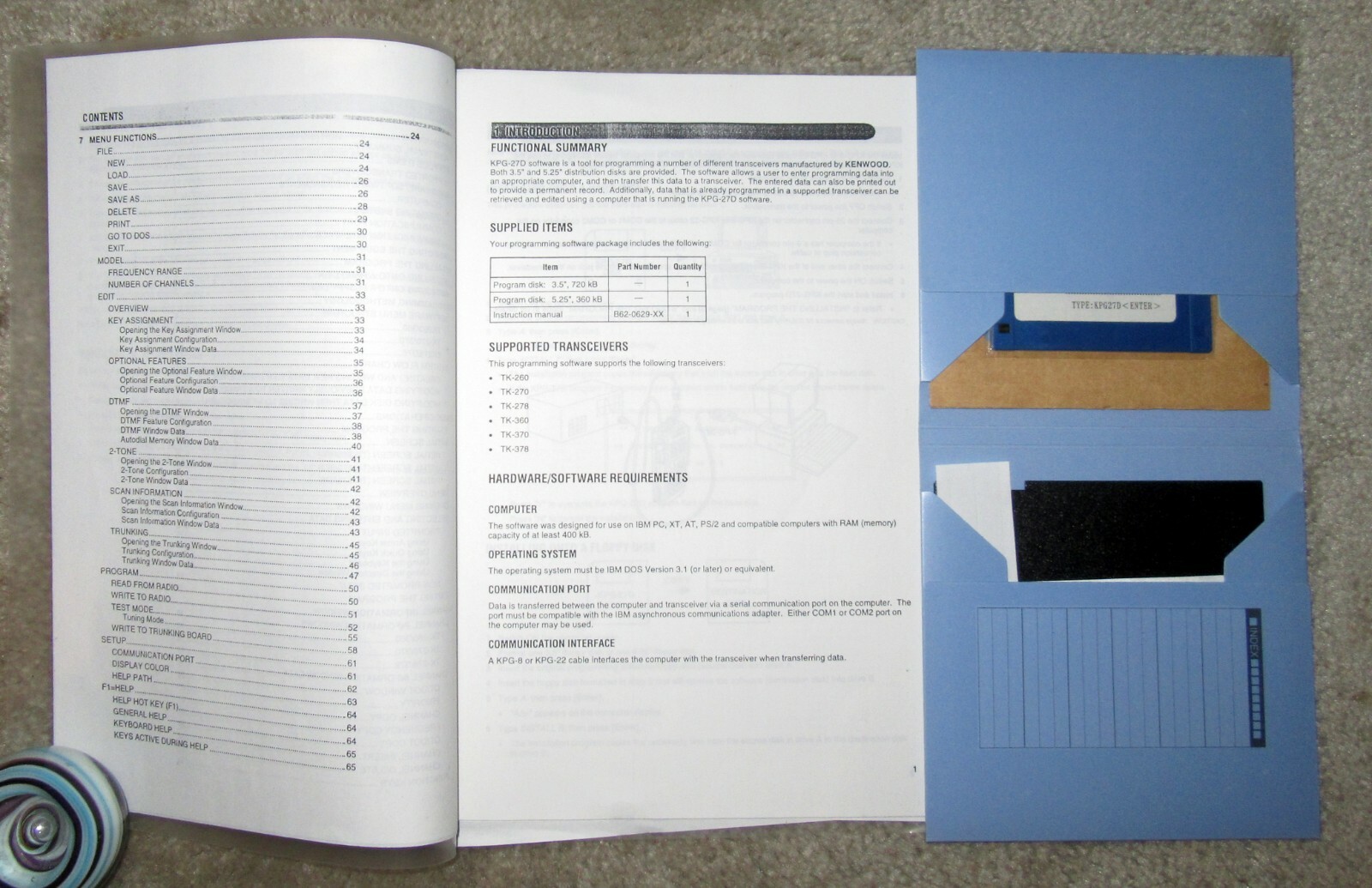 Original Kenwood KPG-27D Programming Disk & Manual w/ Original Box