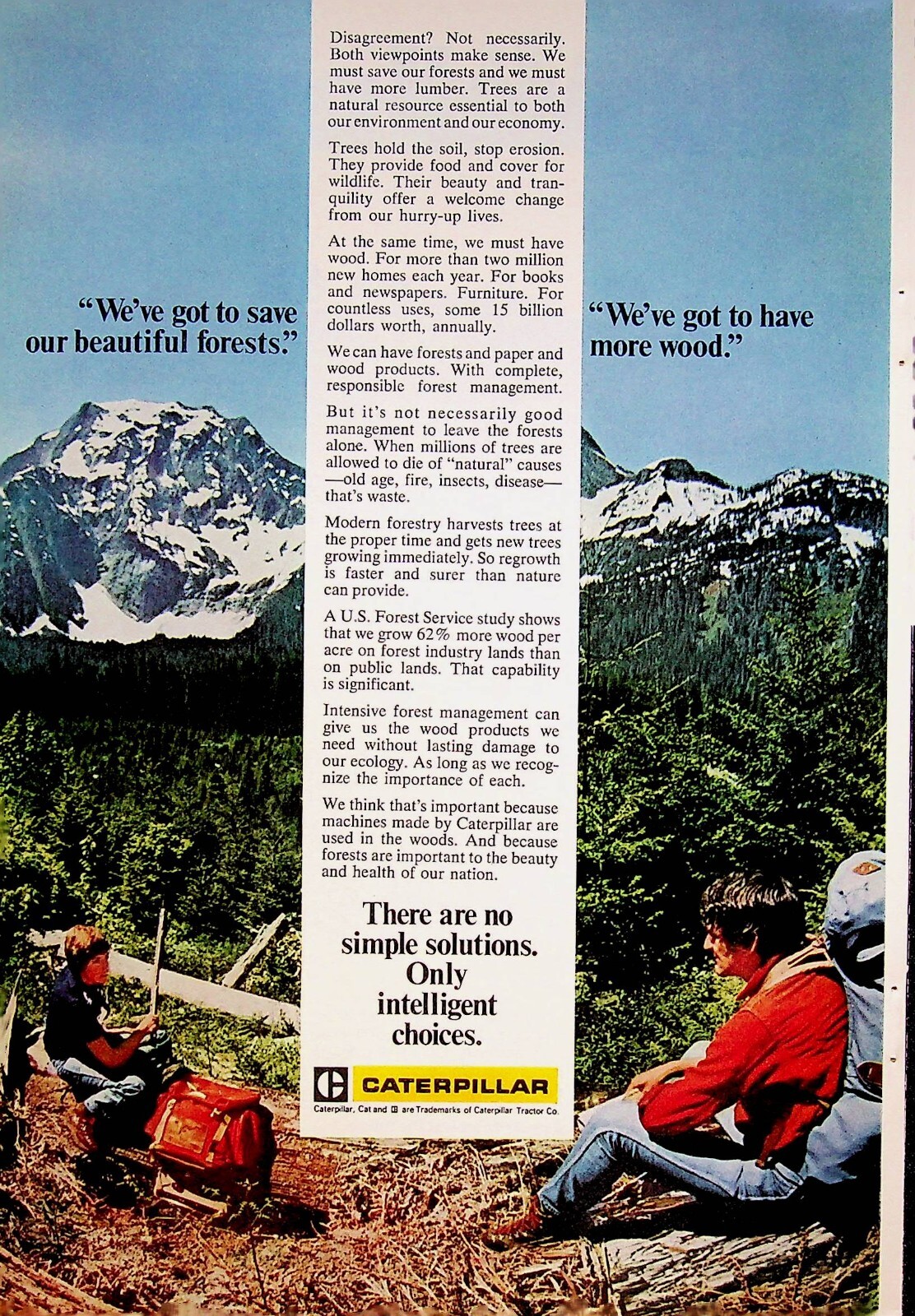 1974 Caterpillar Tractor Vintage Print Ad Simple Solutions Intelligent Choices